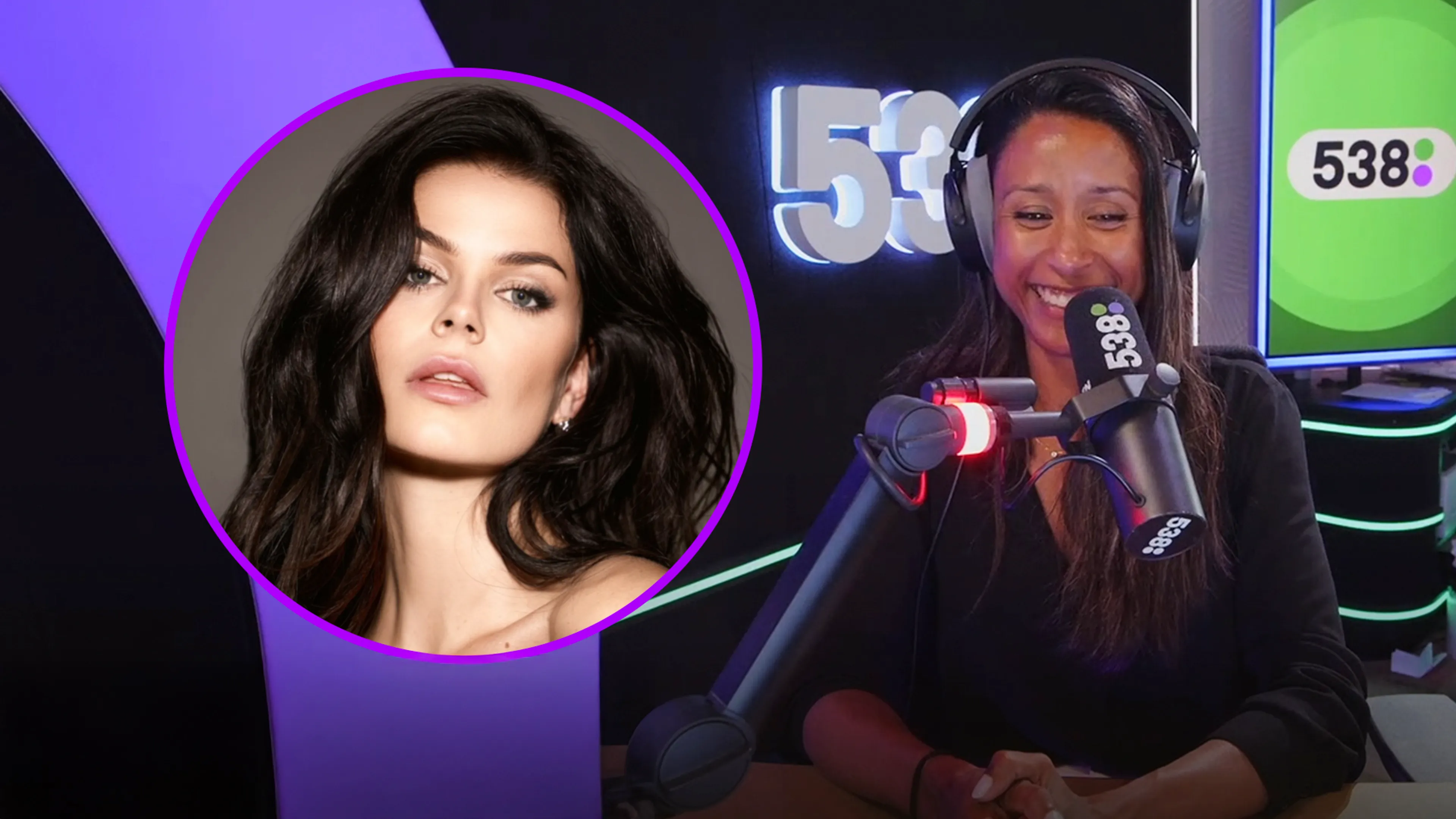 Davina Michelle checkt in bij 538 en hint op muziek met Robbie Williams!