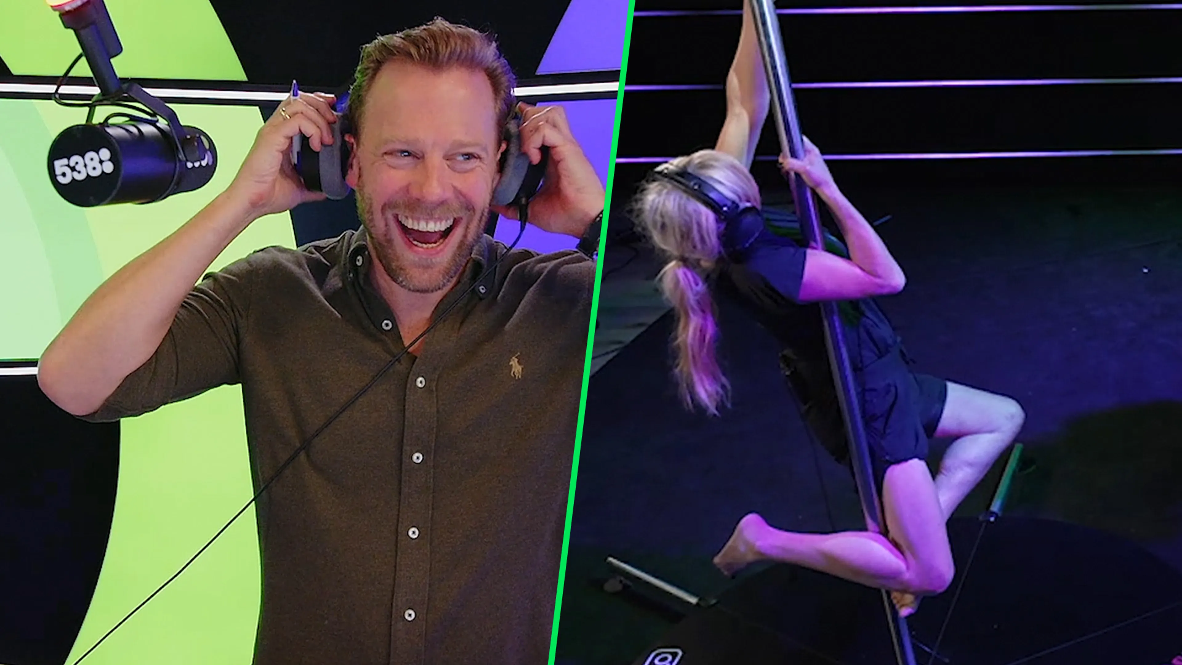 Florentien leert paaldansen tijdens De 538 Ochtendshow! 🤩