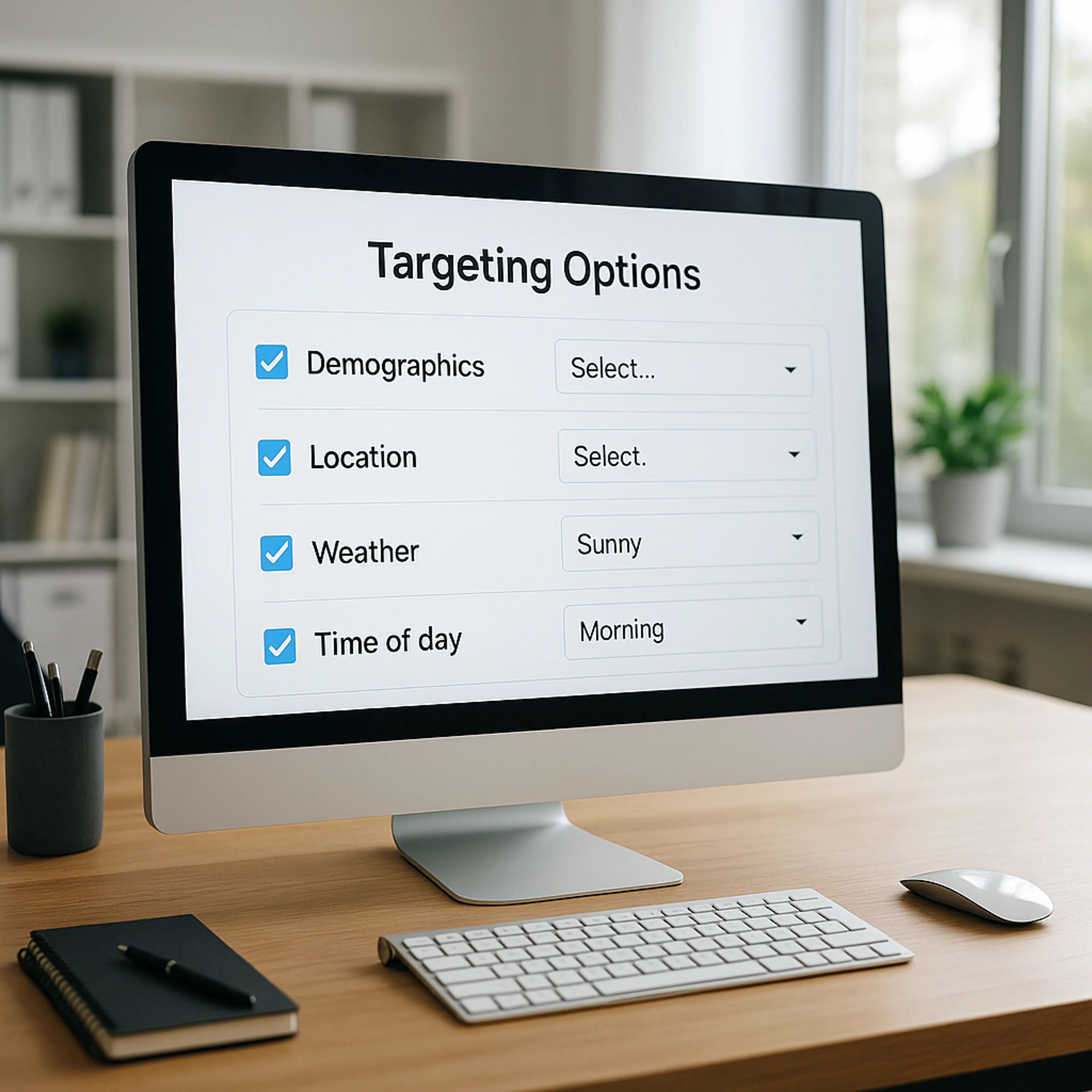 Targeting opties.