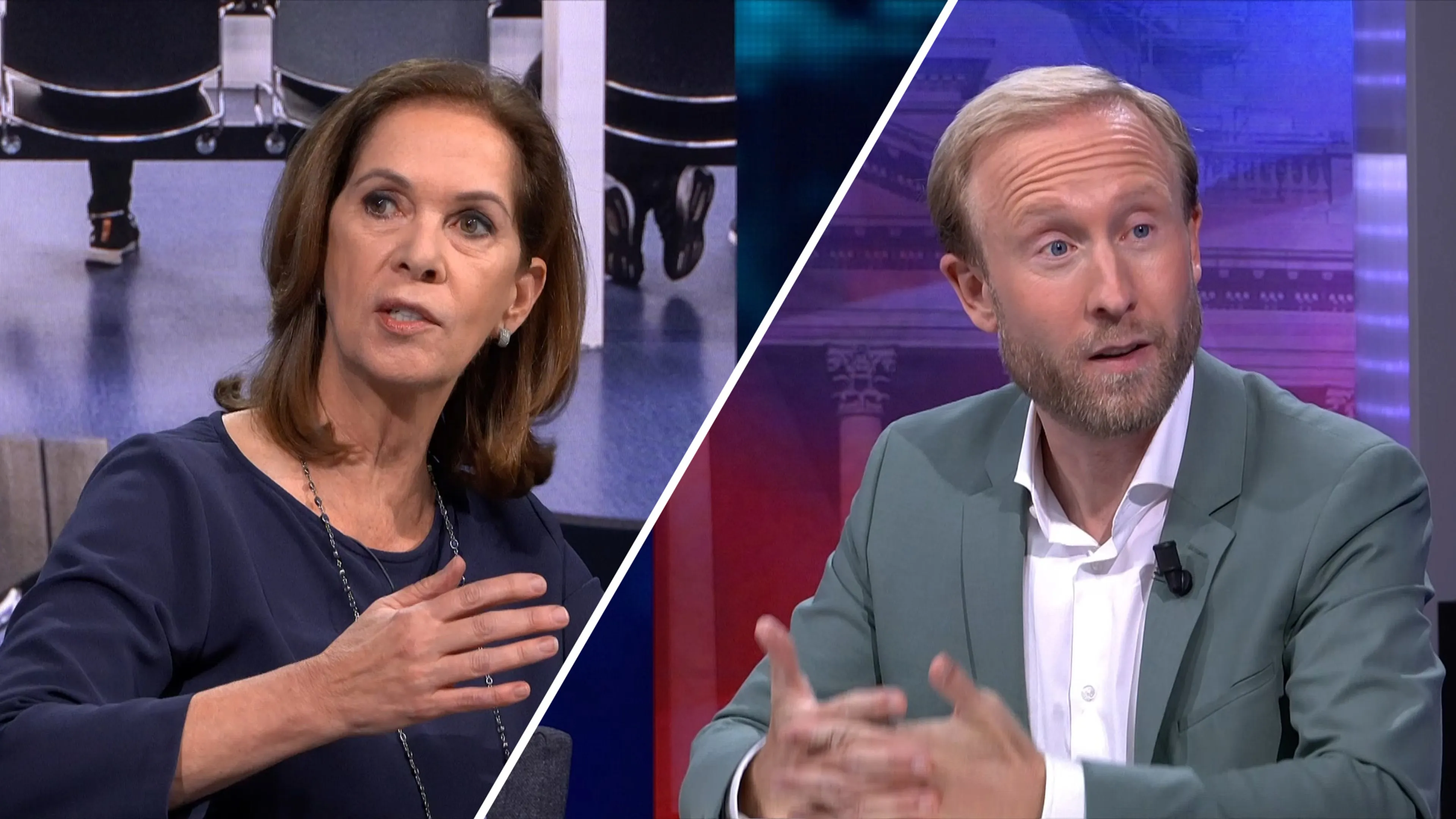 Raymond Mens en Annemarie van Gaal maandagavond bij Nieuws van de Dag
