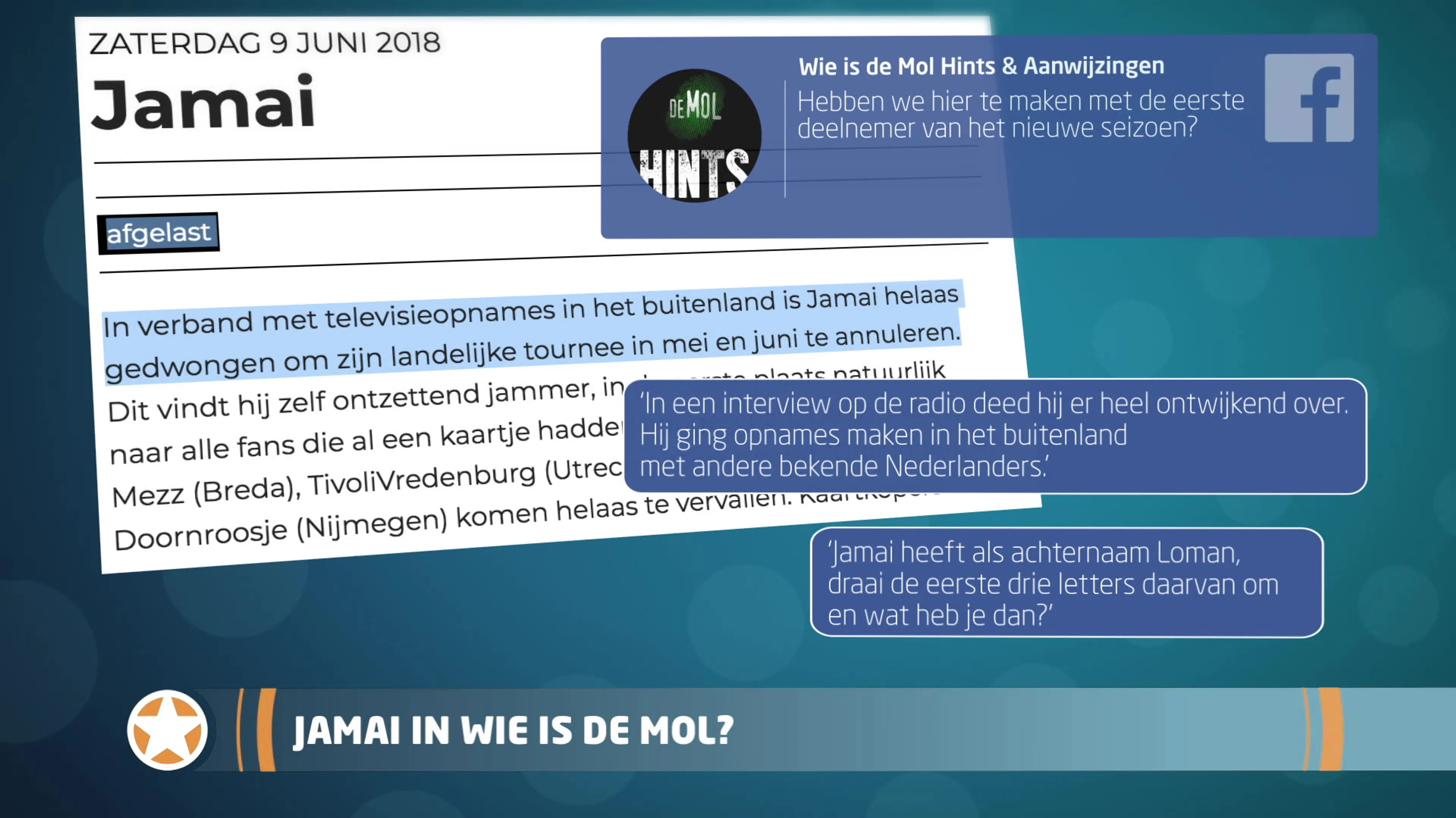 Show Update: Jamai in Wie is de Mol?