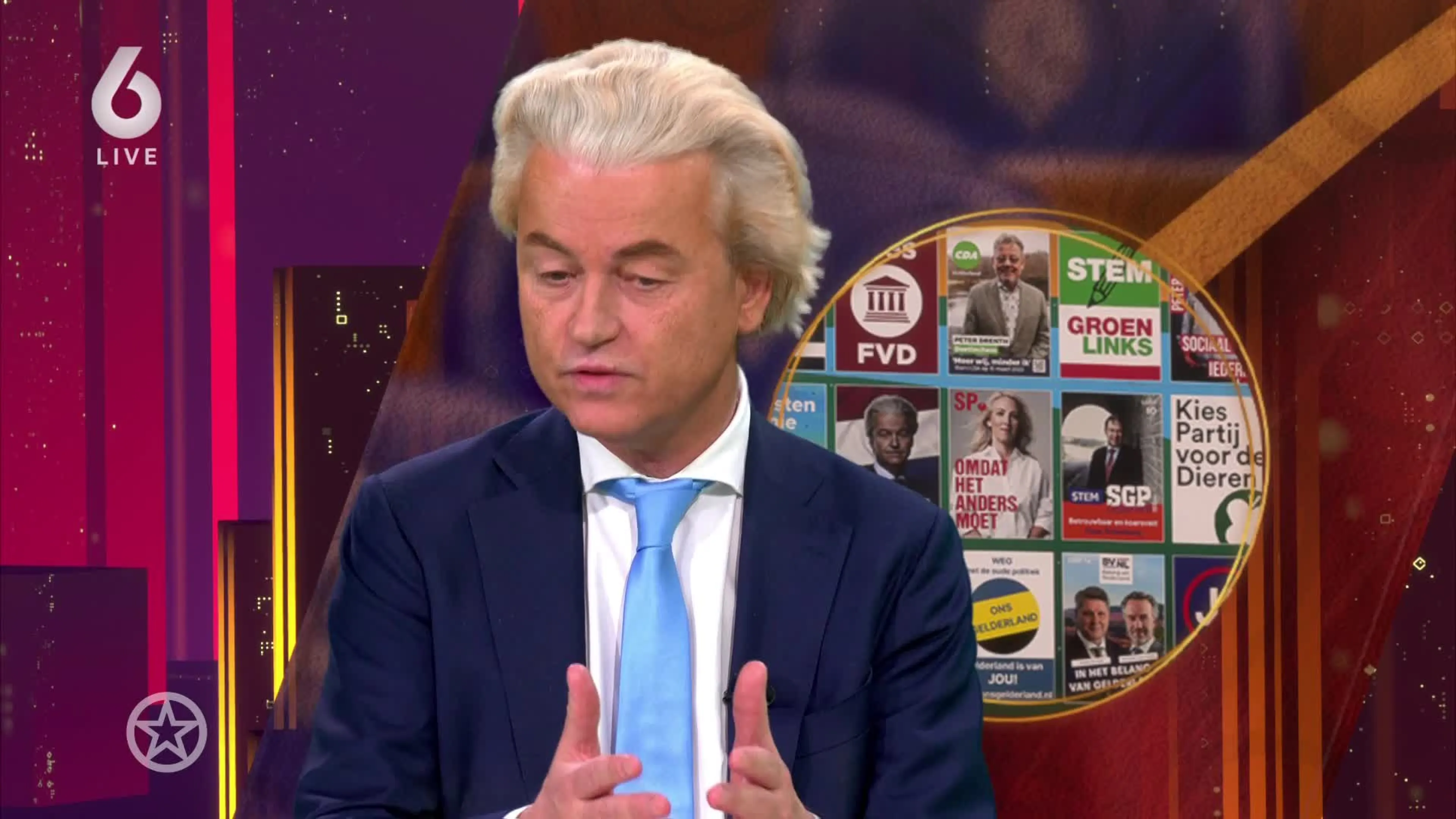 Geert Wilders geeft 30 seconden pitch in Shownieuws