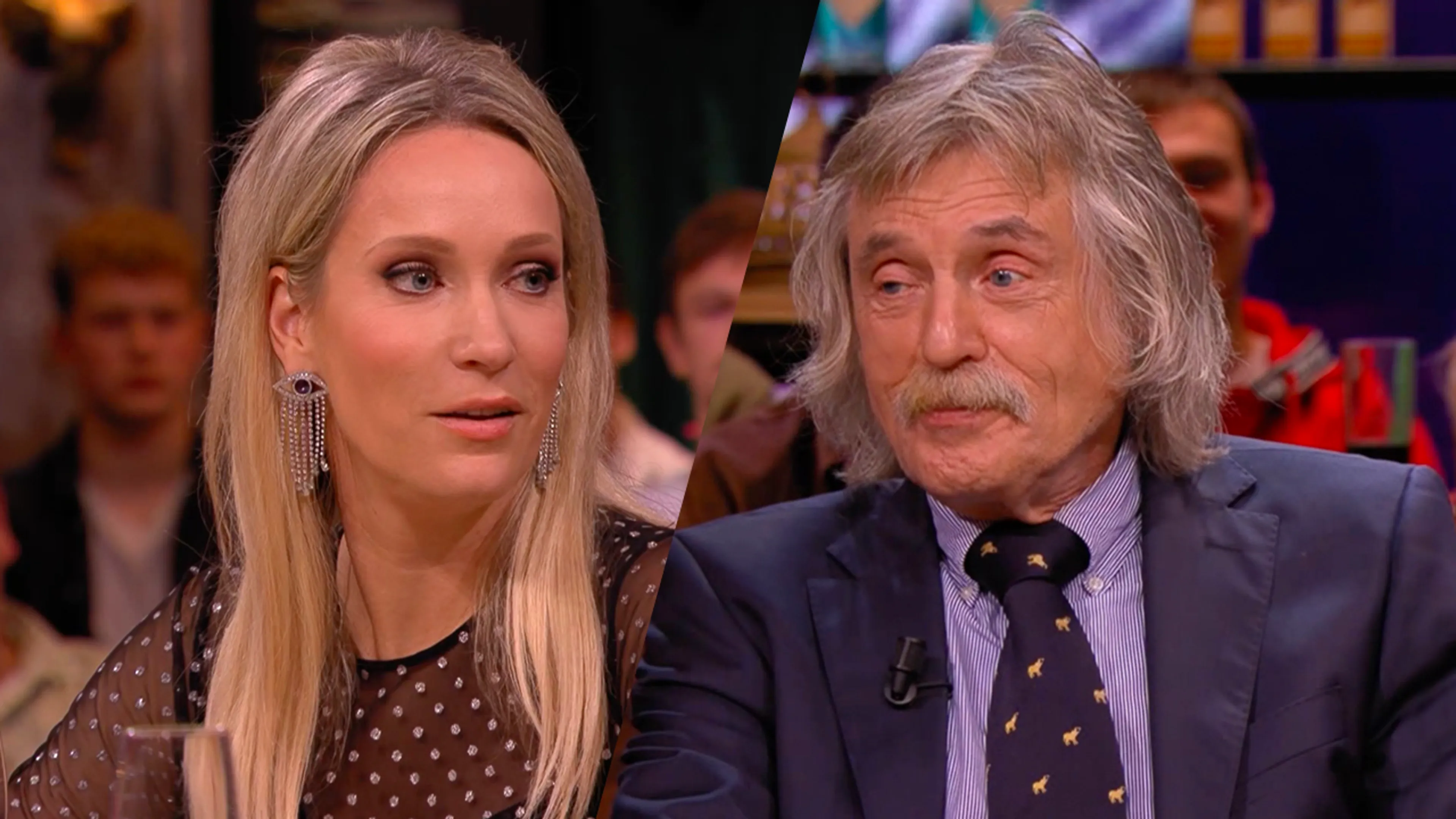 Johan afgeleid door jurkje van Hélène: 'Besef jij dat het doorzichtig is?'