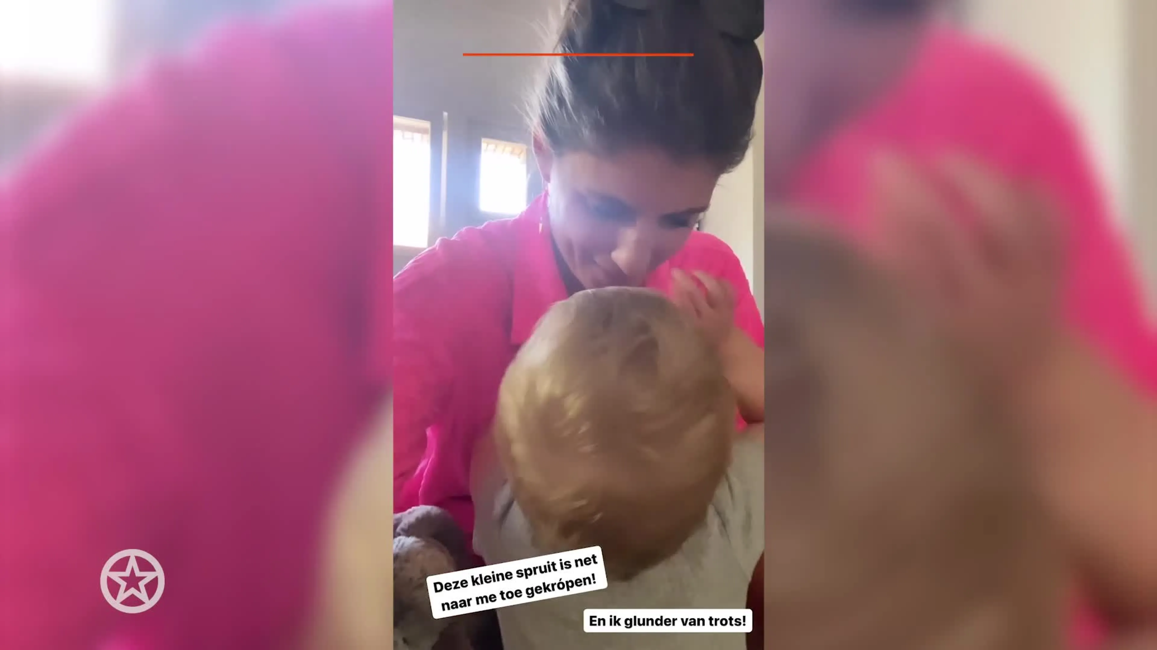 Zoontje Jip kruipt naar Marieke