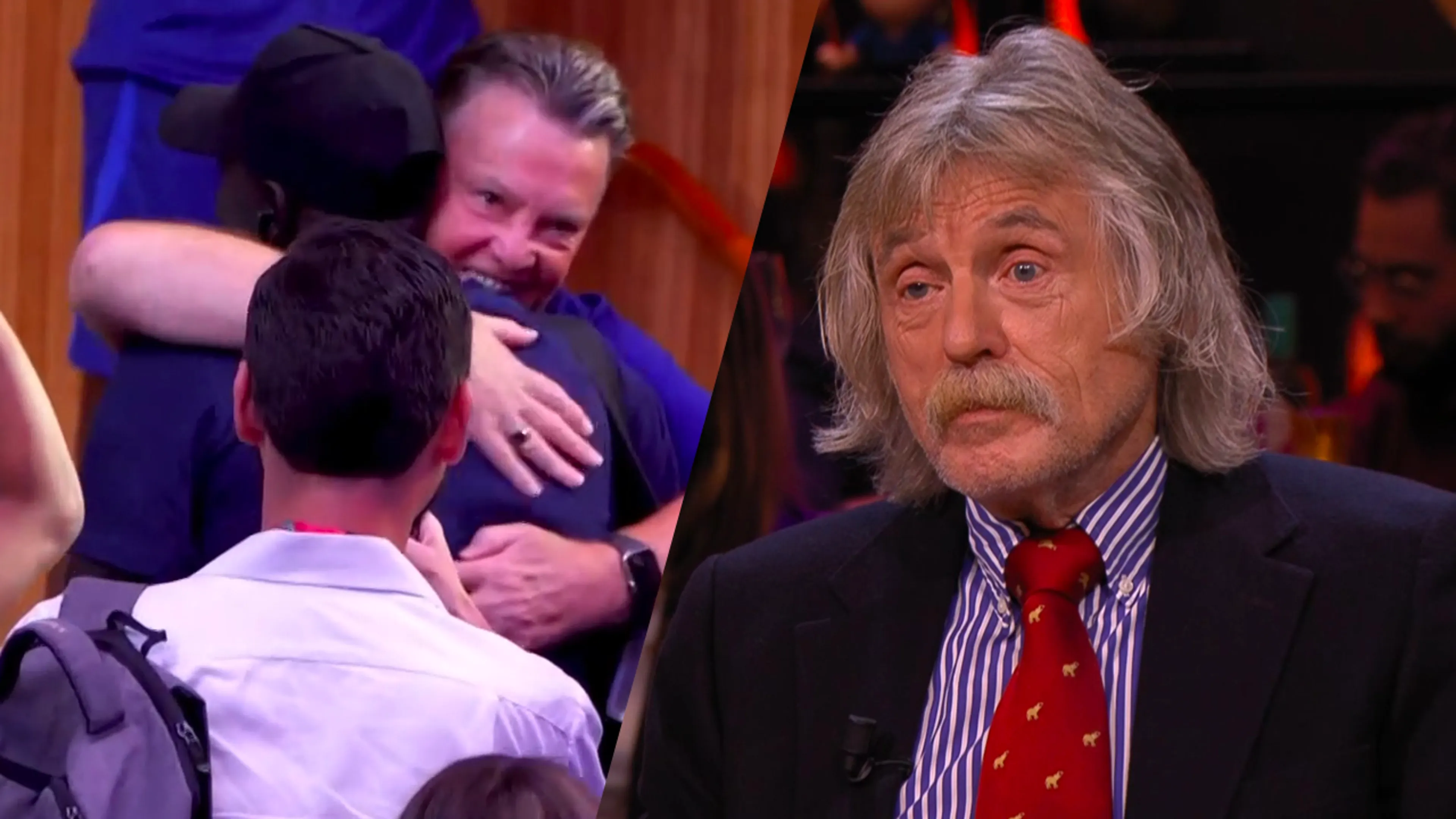 Johan ziet Van Gaal knuffelen met jonge verslaggever: 'Dit doet Louis goed!'