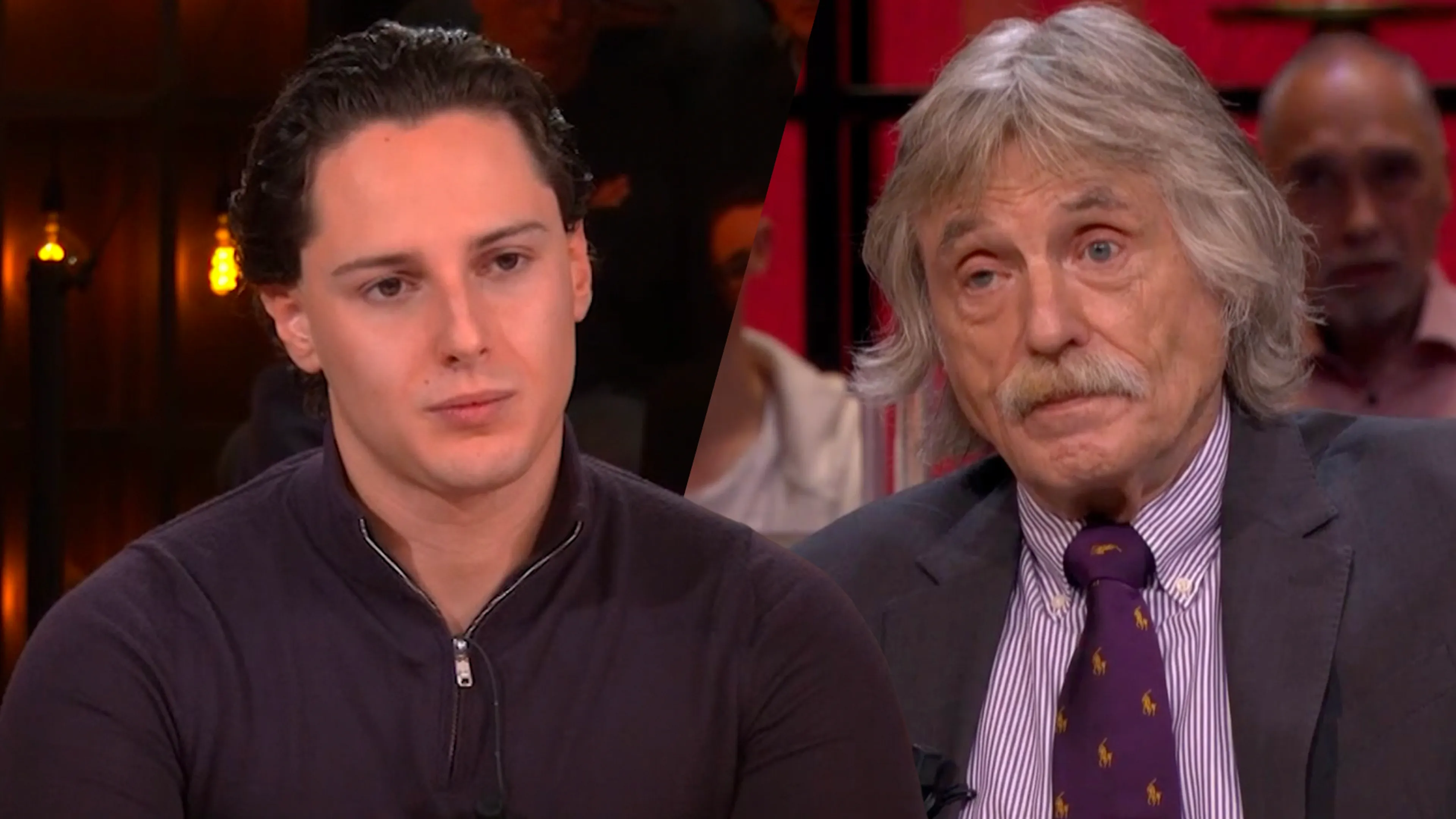 Johan Derksen reageert op uitspraken van First Dates-deelnemer Davey bij RTL Tonight