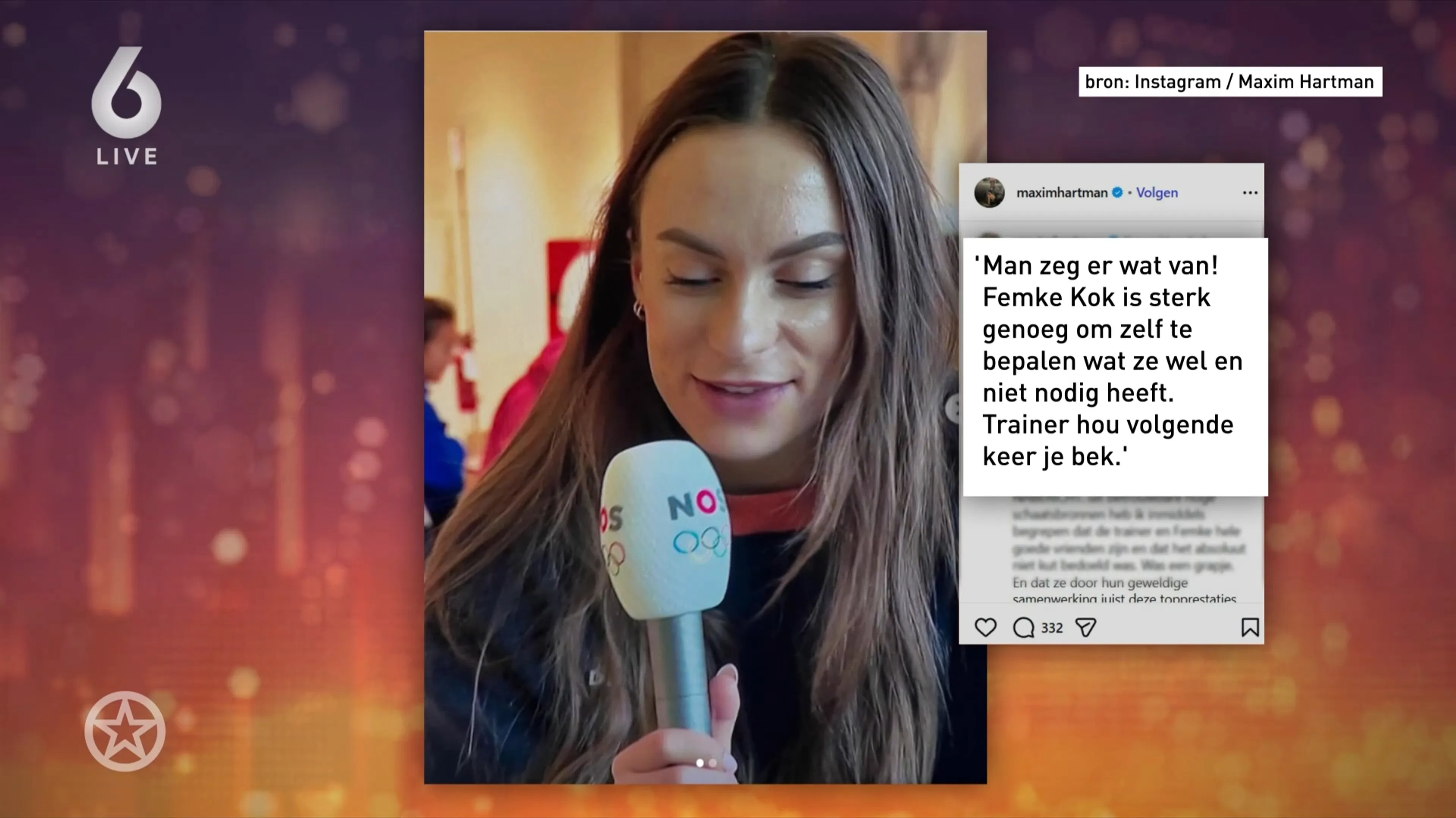 Maxim Hartman woest om Femke Kok-rel