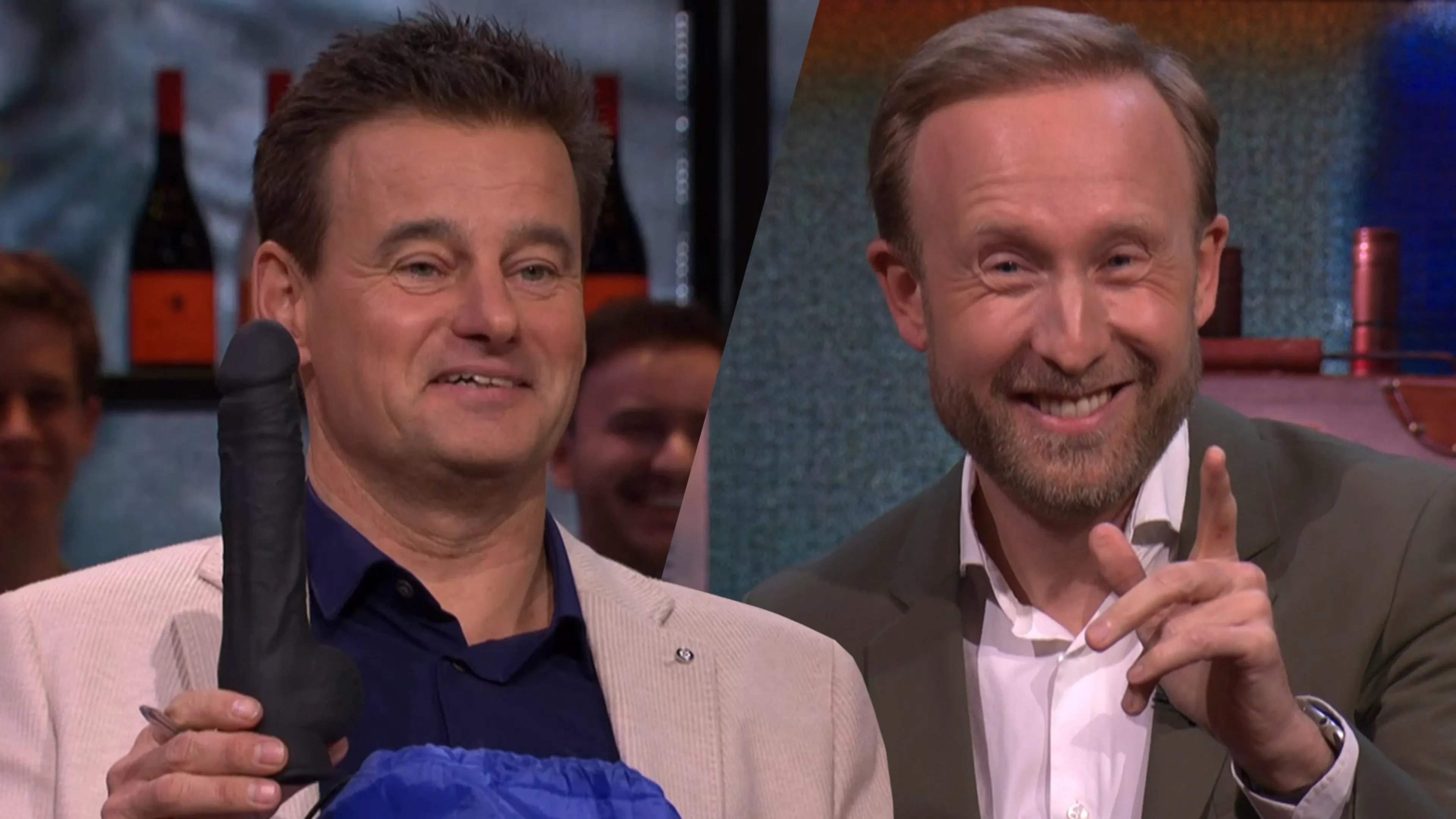 Albert Verlinde en Raymond Mens ontvangen Vandaag Inside-noodpakket mét dildo!