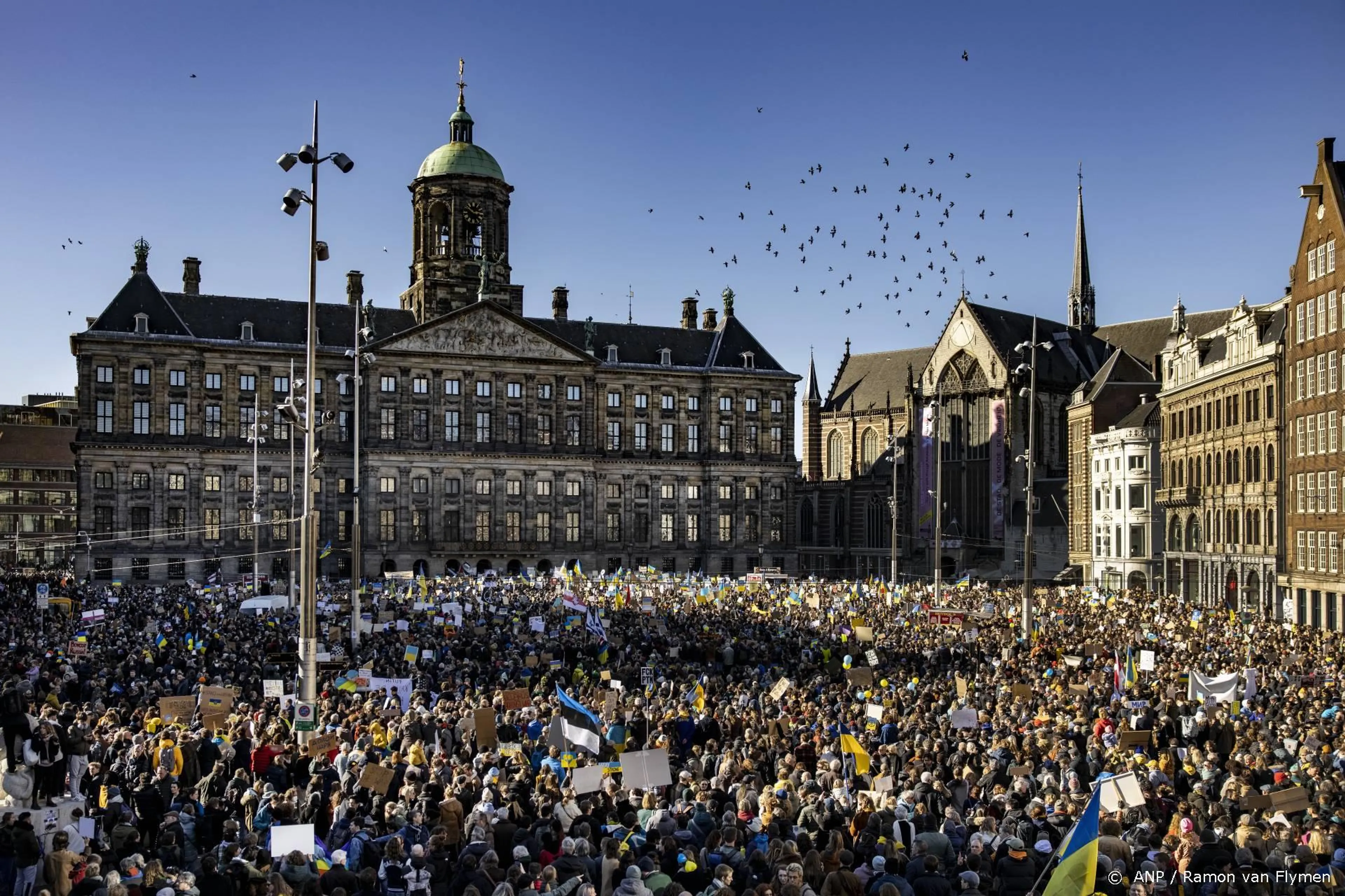 Massale steunbetuiging Oekraïne in Nederlandse en Europese steden