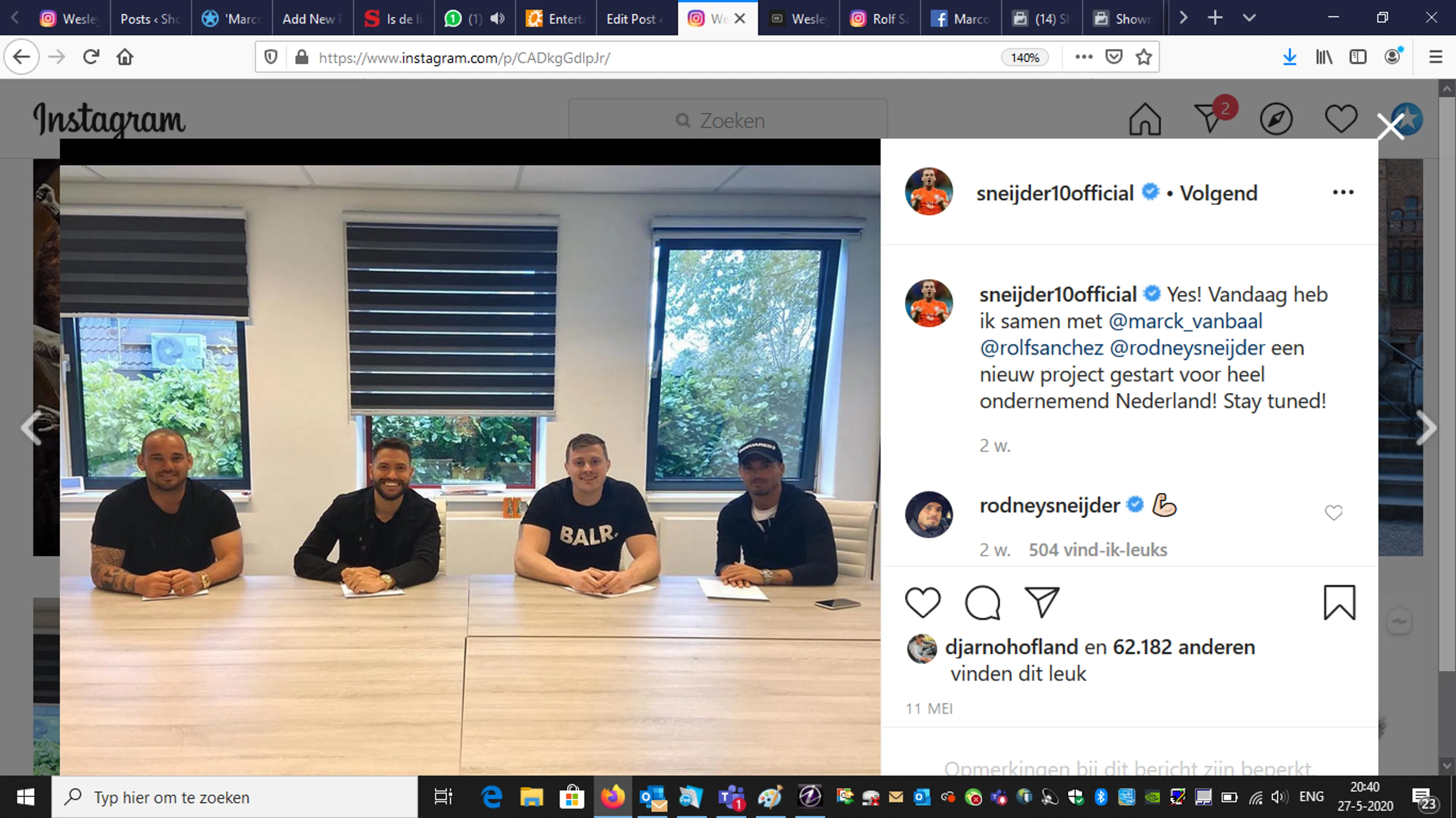 Dit gaat Wesley Sneijder doen met Rolf Sanchez