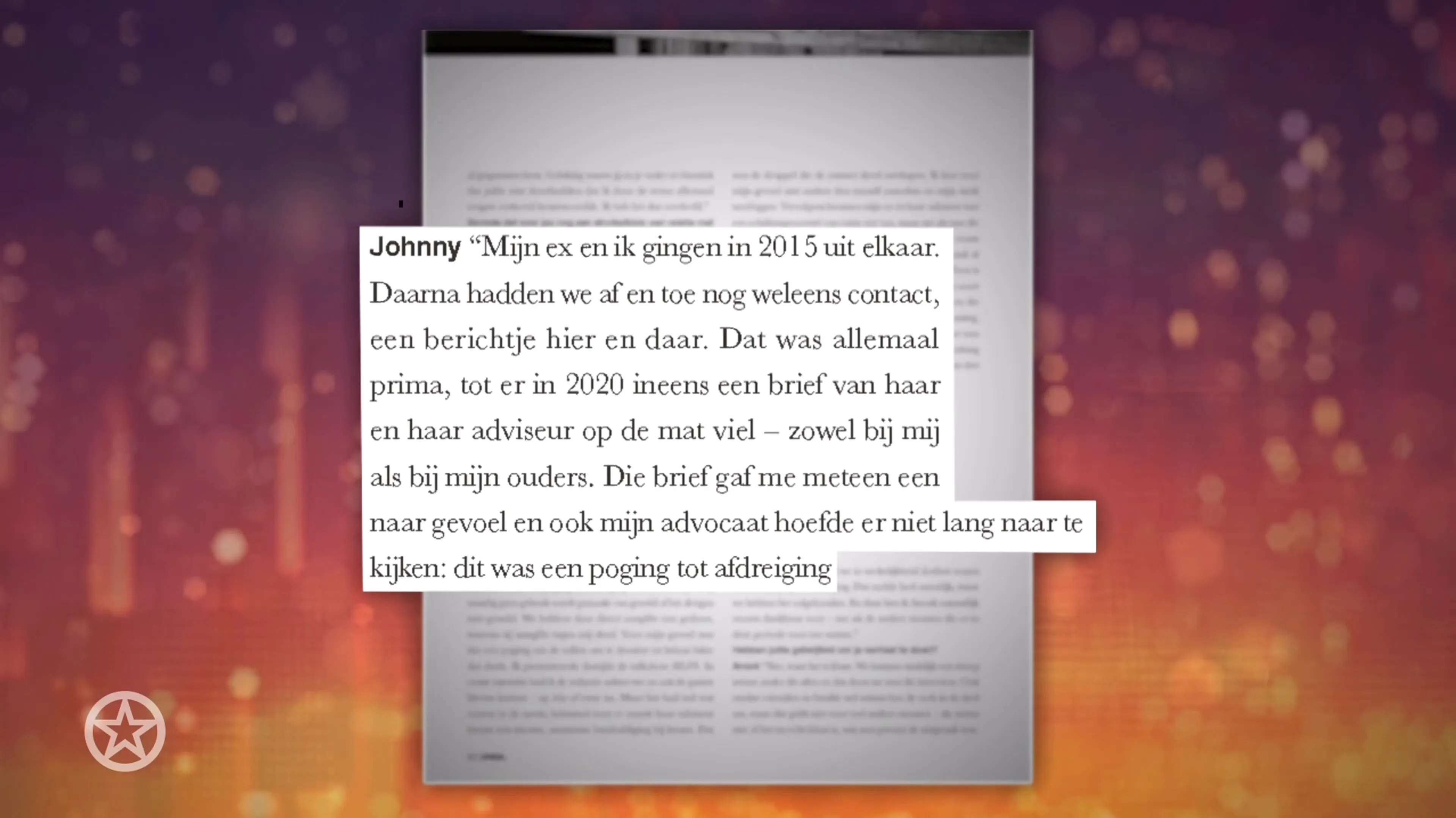 Johnny de Mol en Anouk blikken terug op afpersing