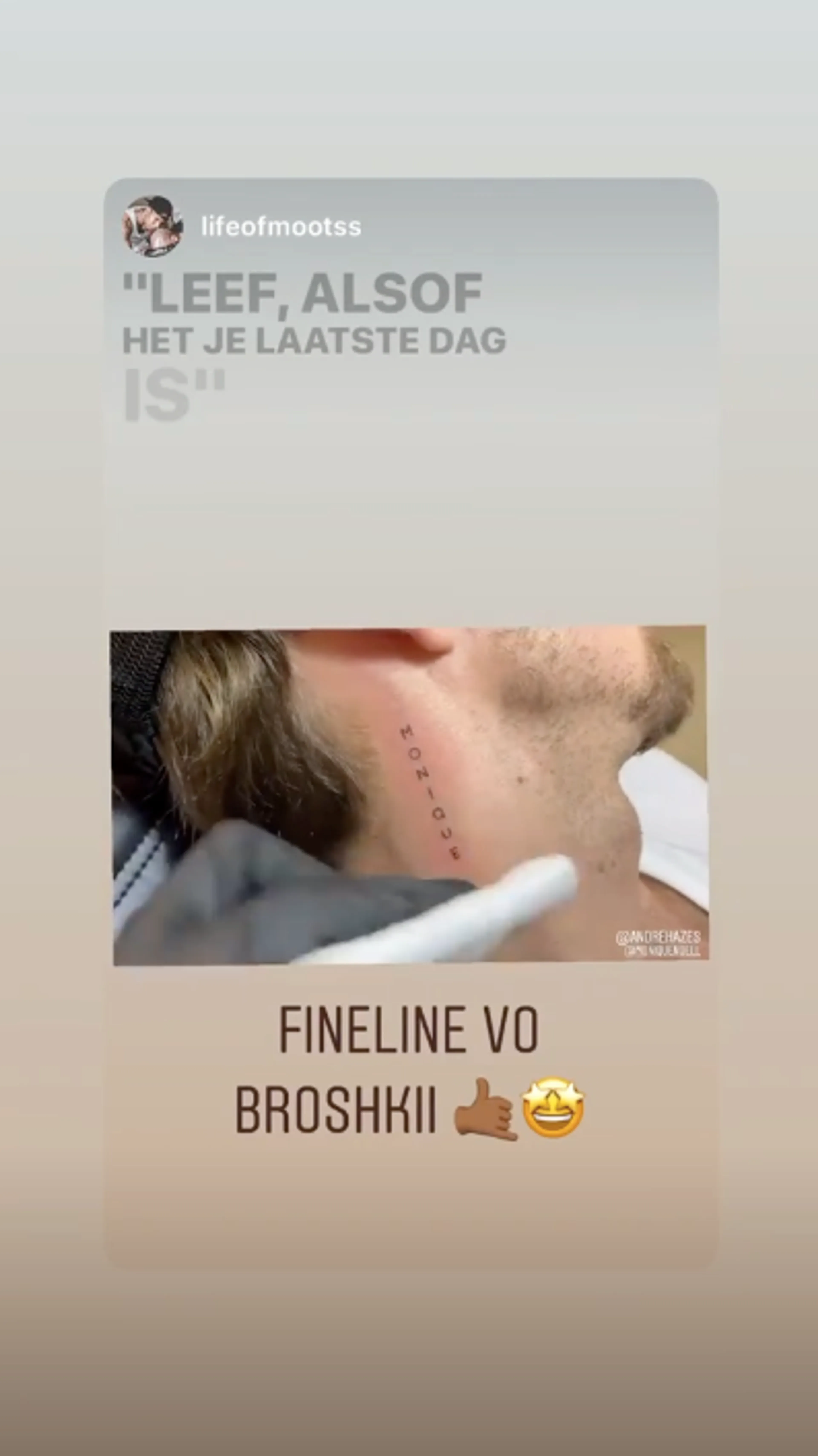 André Hazes zet liefdestattoo voor Monique