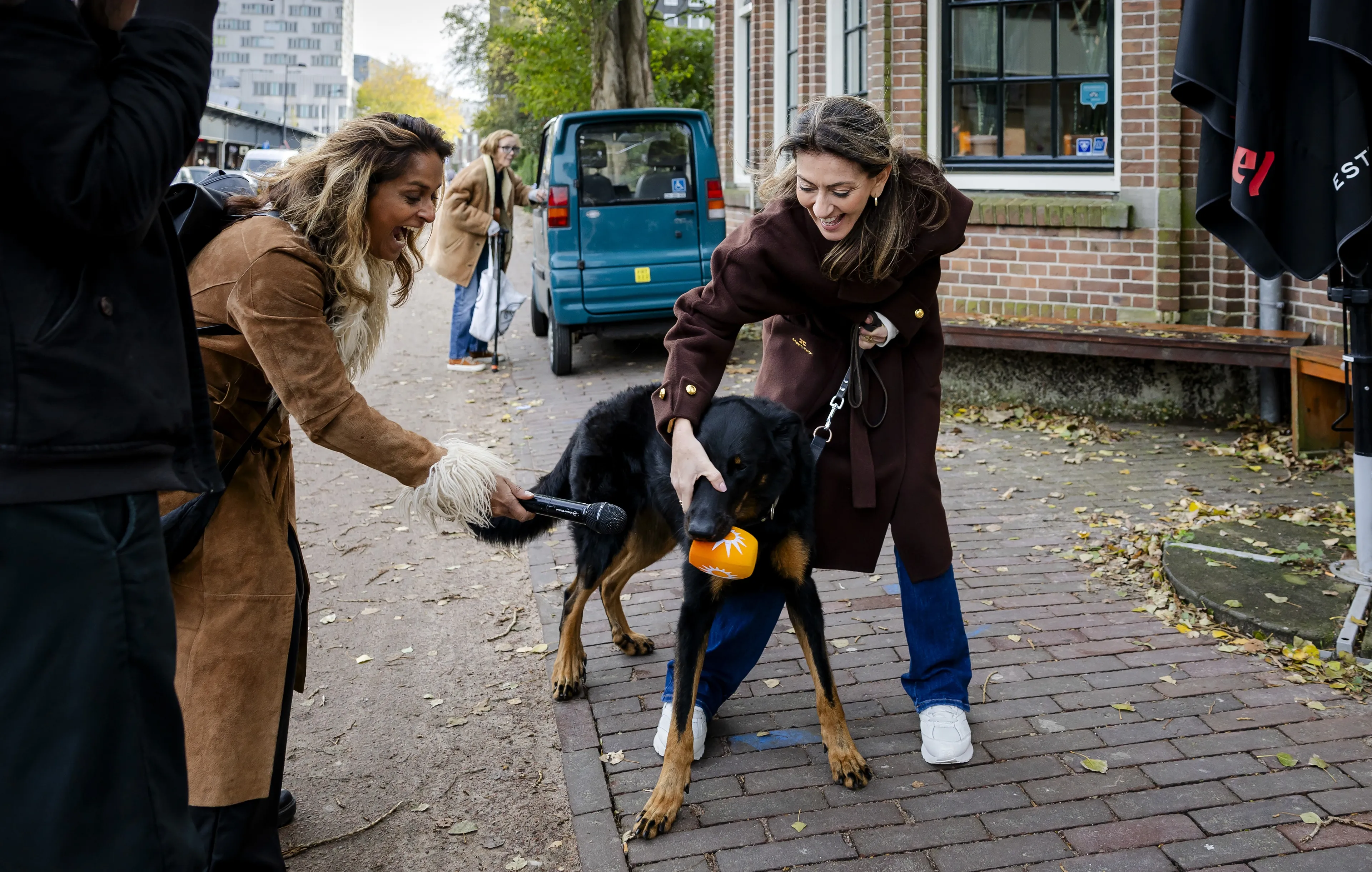 Zien: hond Dilan Yeşilgöz valt microfoon van journalist aan