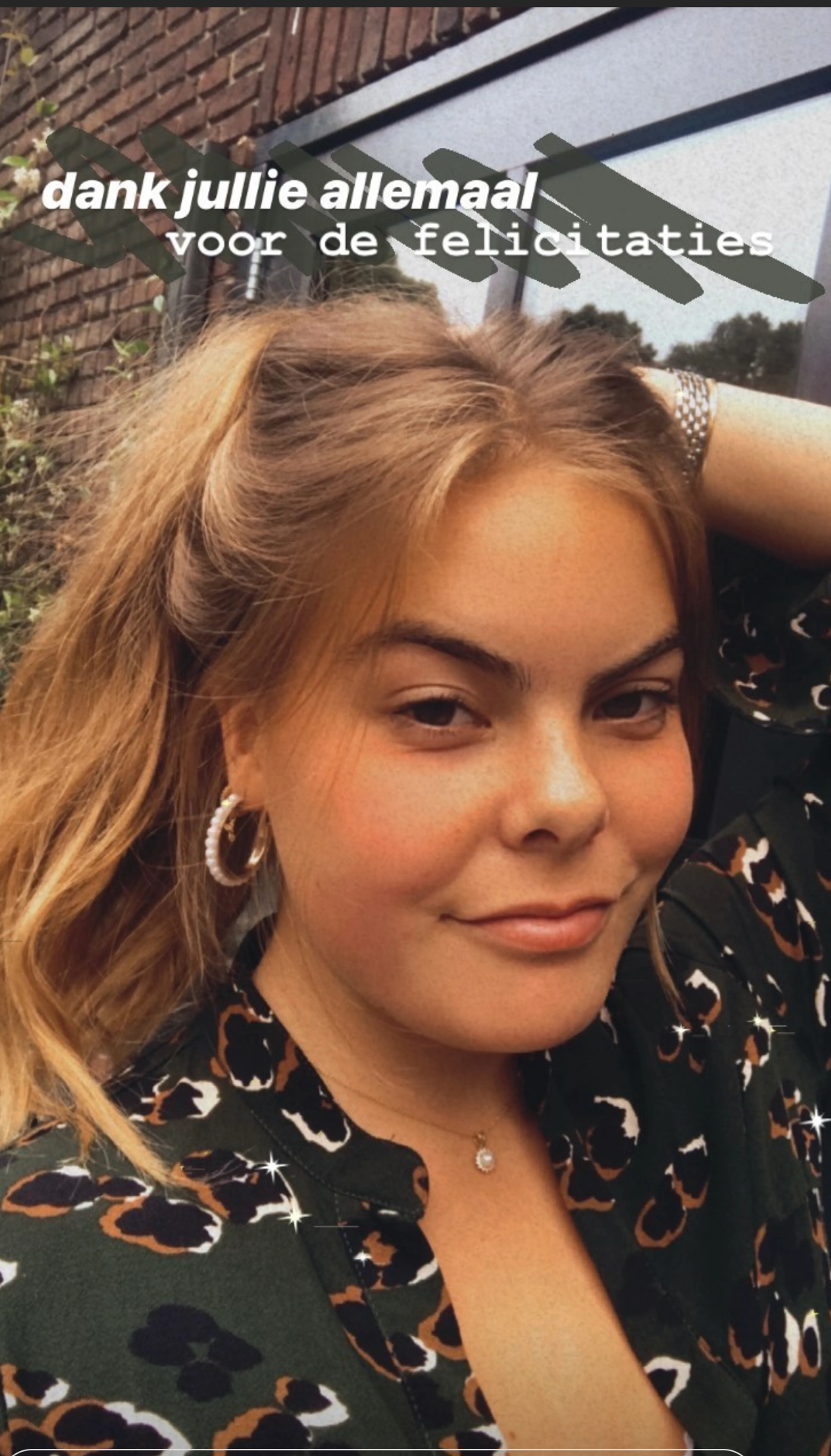 Gravin Eloise bedankt voor verjaardagswensen