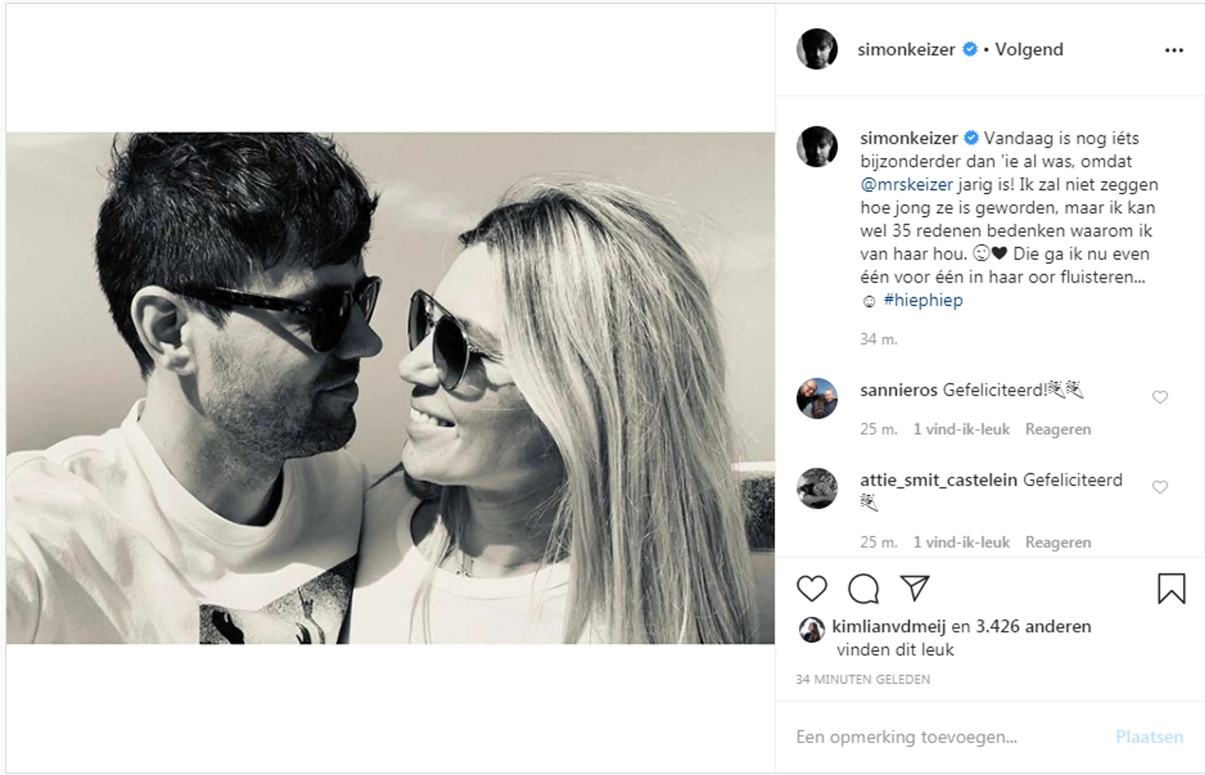 Simon Keizer deelt prachtige ode aan zijn vrouw