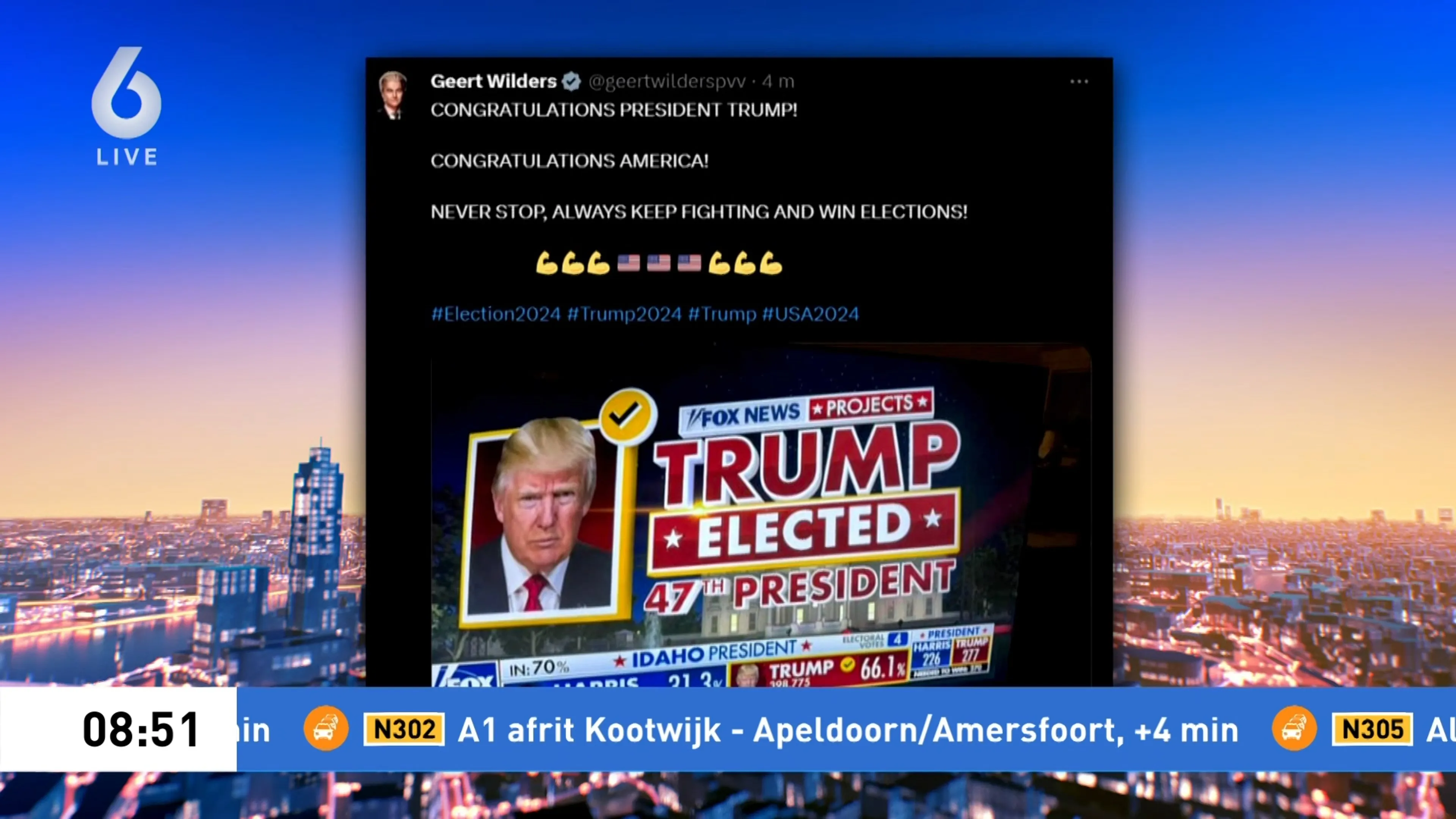 Trump claimt overwinning in presidentsverkiezingen (Hart van Nederland)