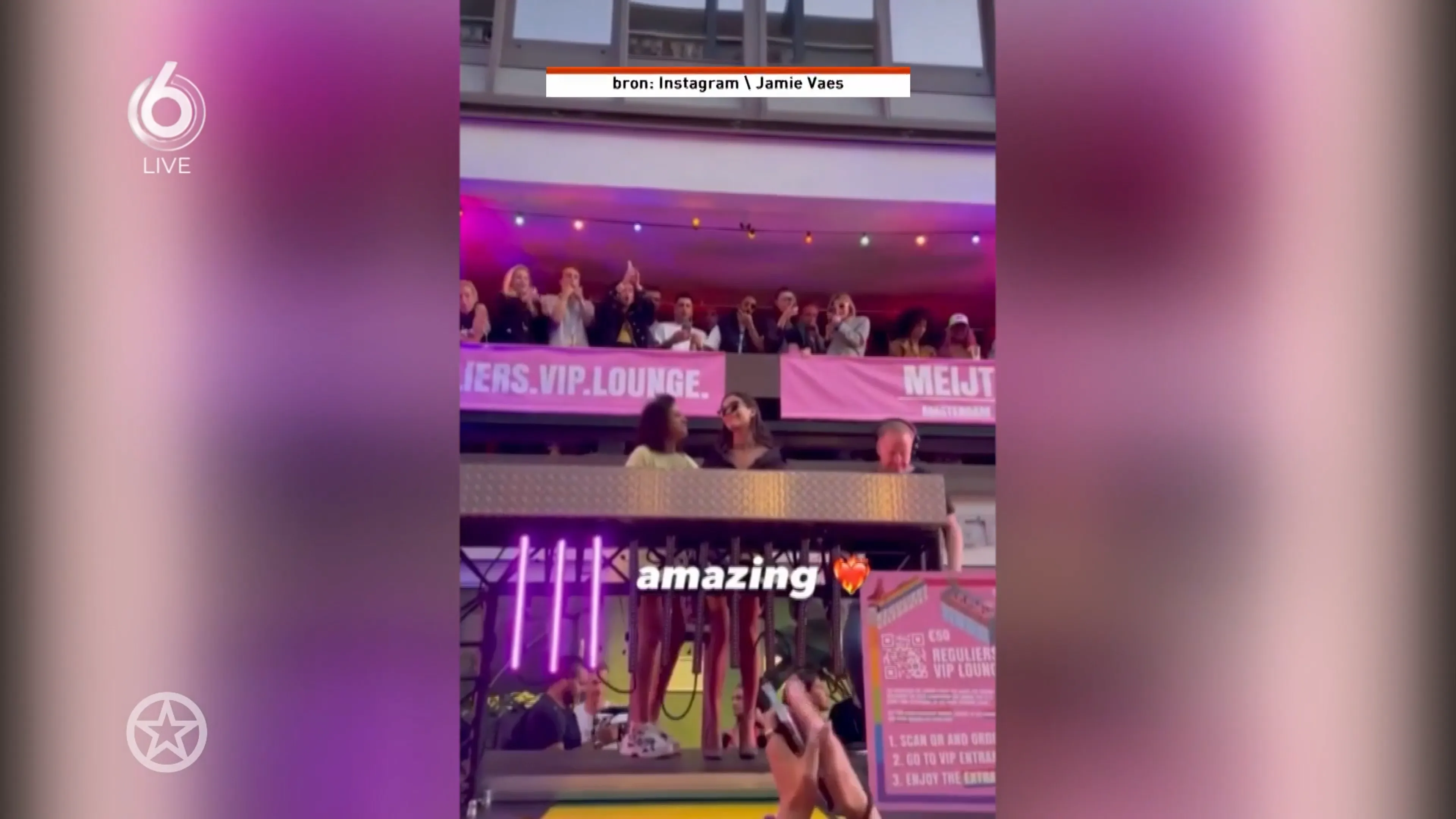 Jaimie Vaes als dj op Pride Amsterdam met 'vriend'
