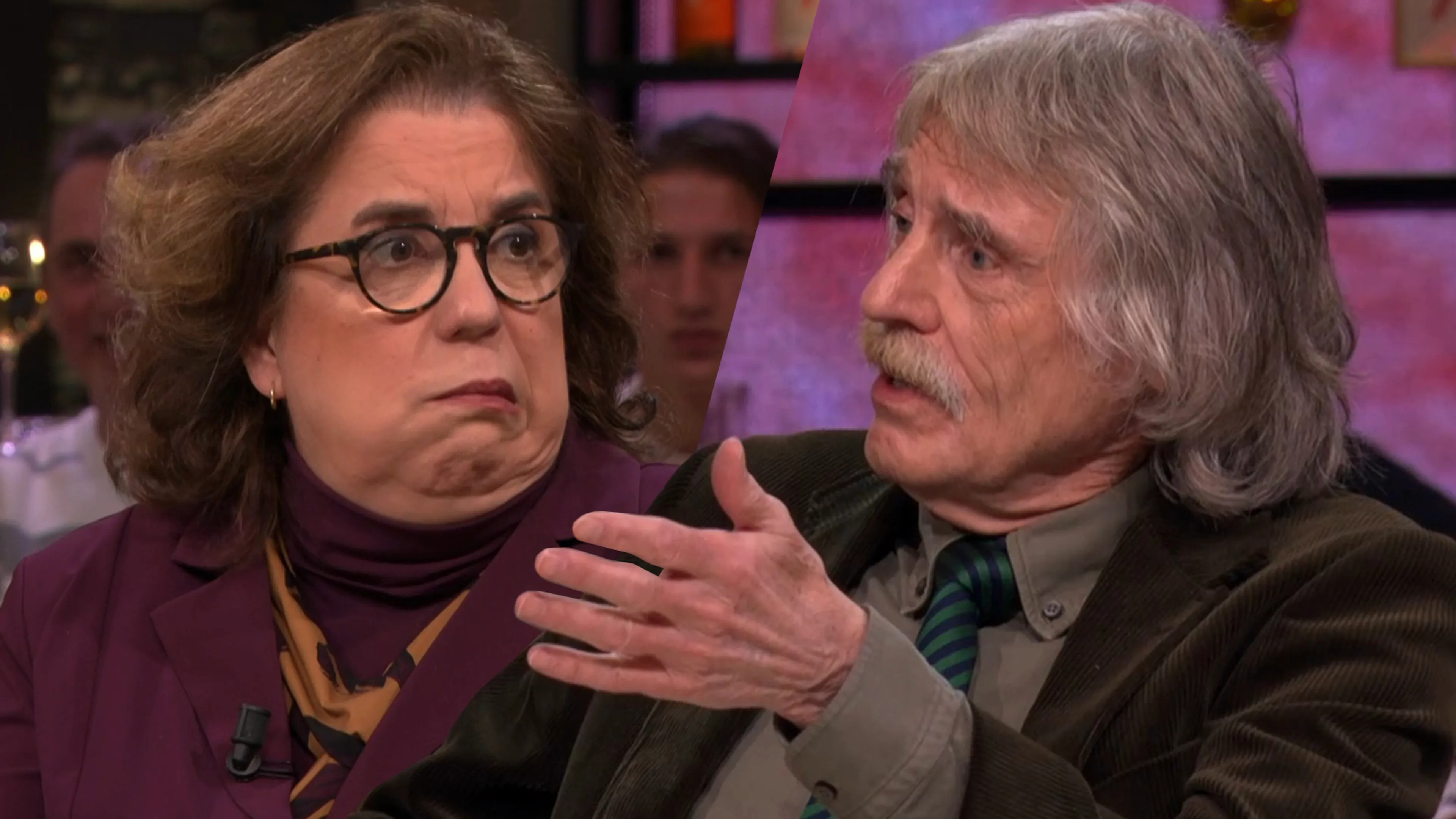 Johan Derksen botst met Francis van Broekhuizen over migratie: ‘Neem dan zelf een gezin in huis!’