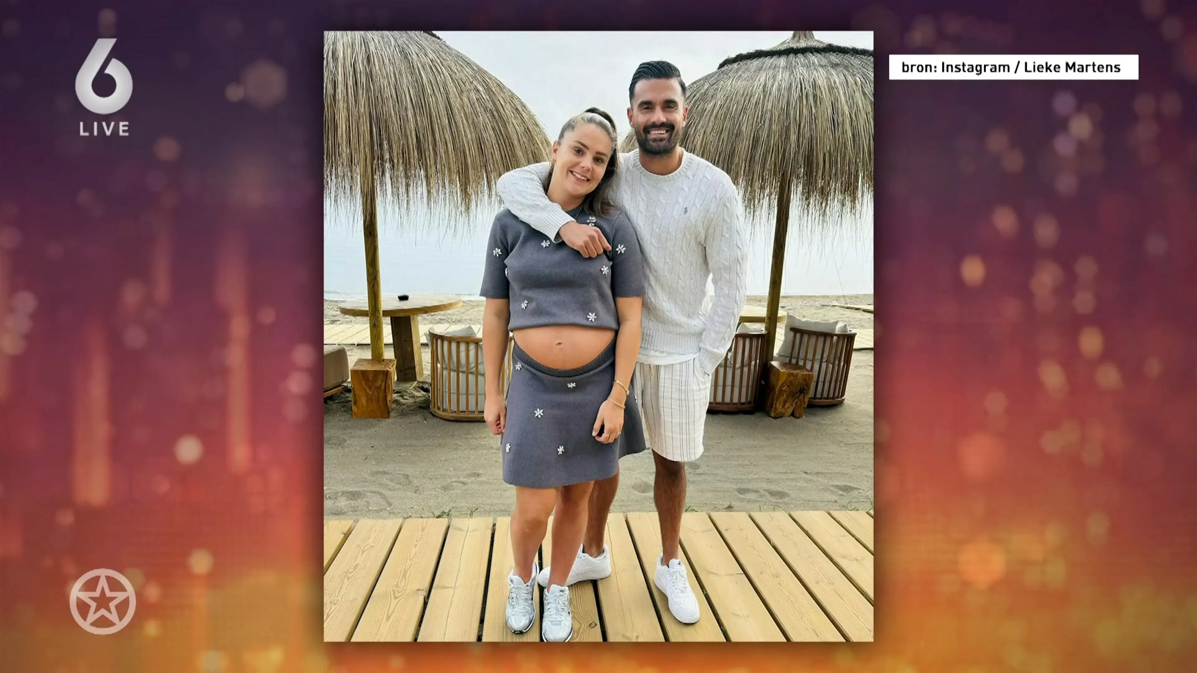 Voetbalster Lieke Martens laat haar babybuik zien