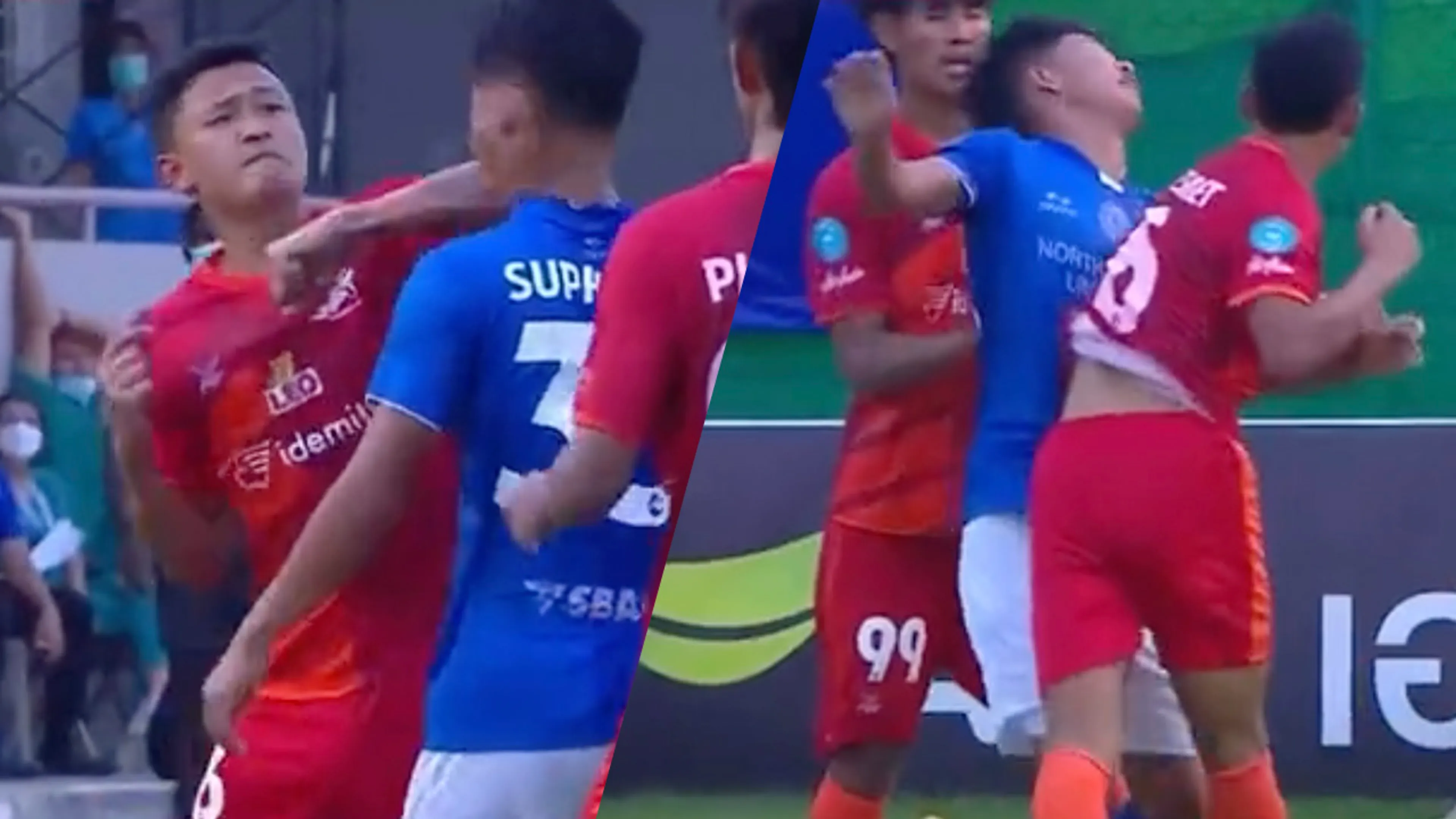 VIDEO: voetbalclub uit Thailand ontbindt contract van speler na schandalige elleboog