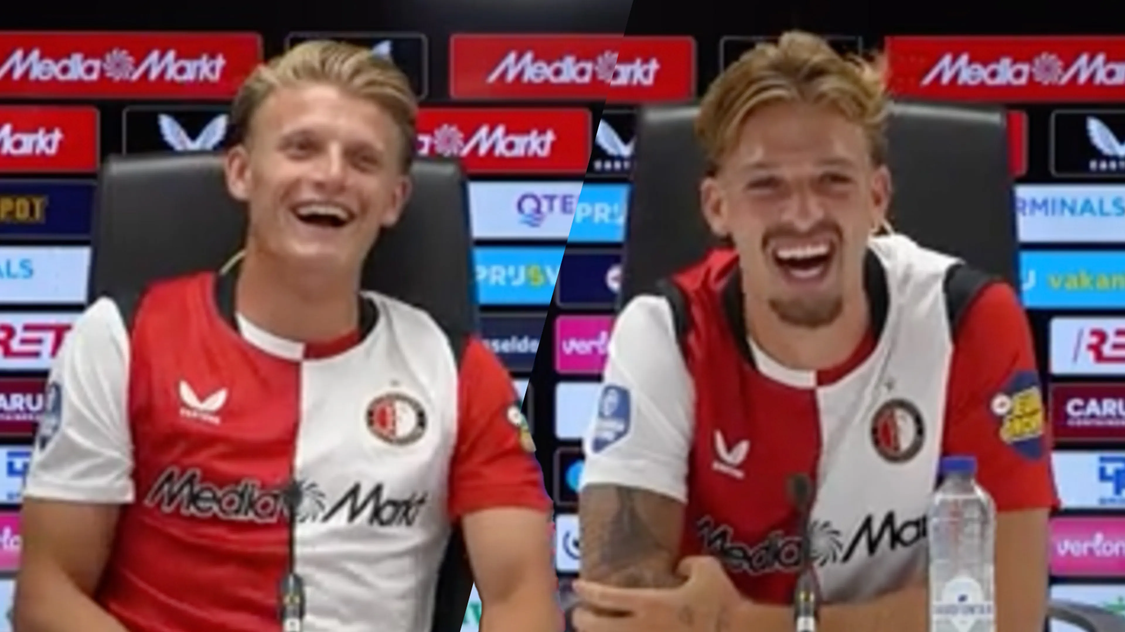 Video: Sem Steijn en Luciano Valente barsten in lachen uit na vraag over Robin van Persie