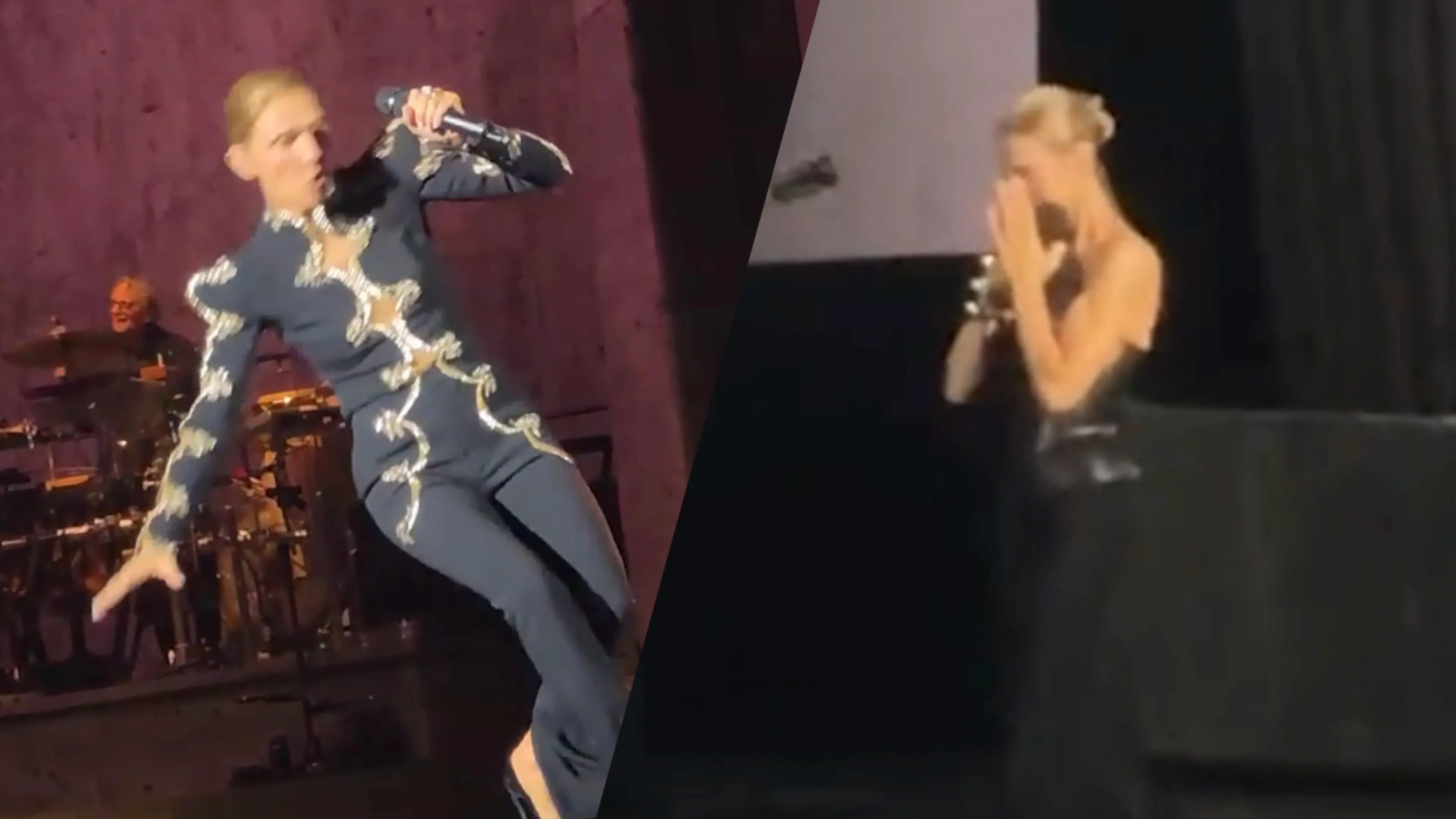 Video: Céline Dion gaat onderuit op podium en vergeet tekst van iconisch nummer: 'Het spijt me'