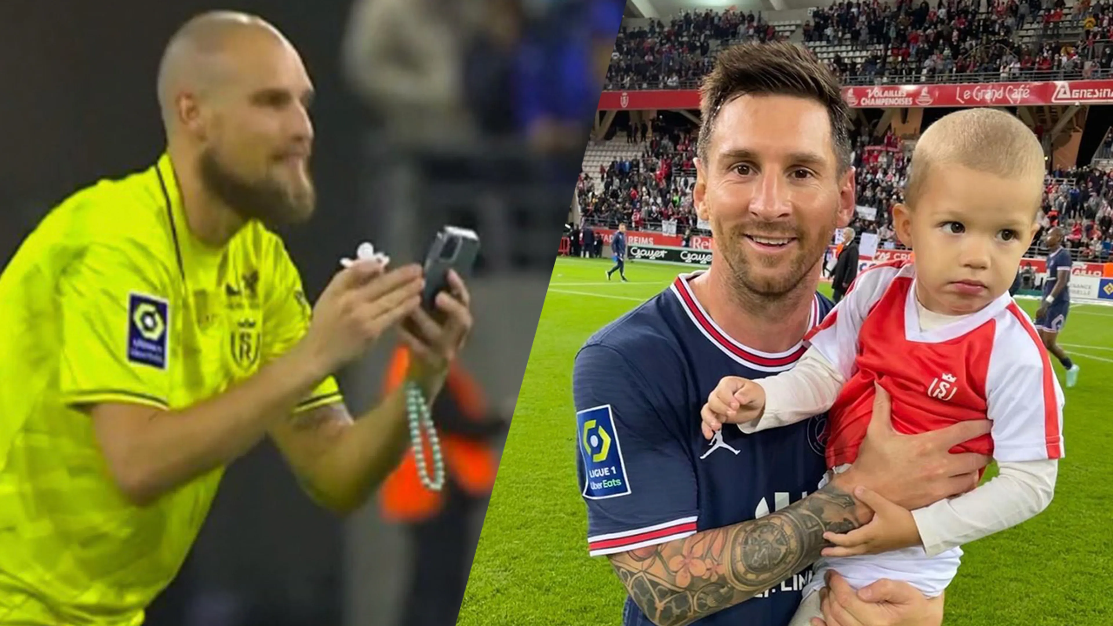 ZIEN: tegenstander zet zoontje op de foto met Messi
