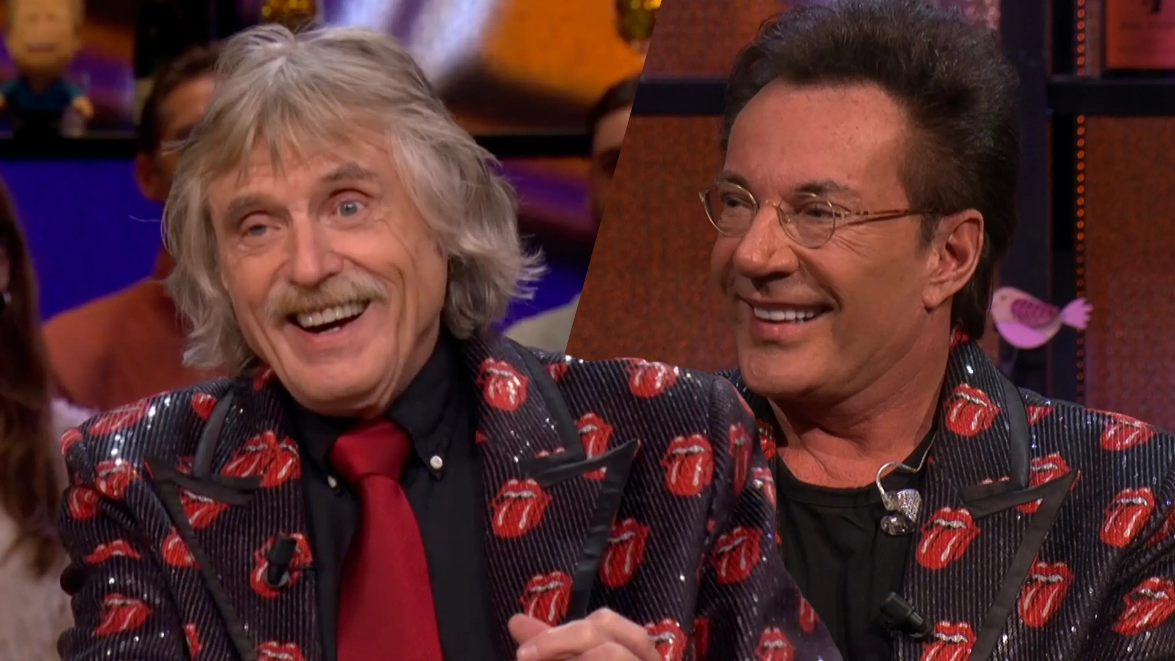 Johan Derksen draagt jasje van Gerard Joling: 'Het voelt toch een beetje alsof ik voor lul zit!'