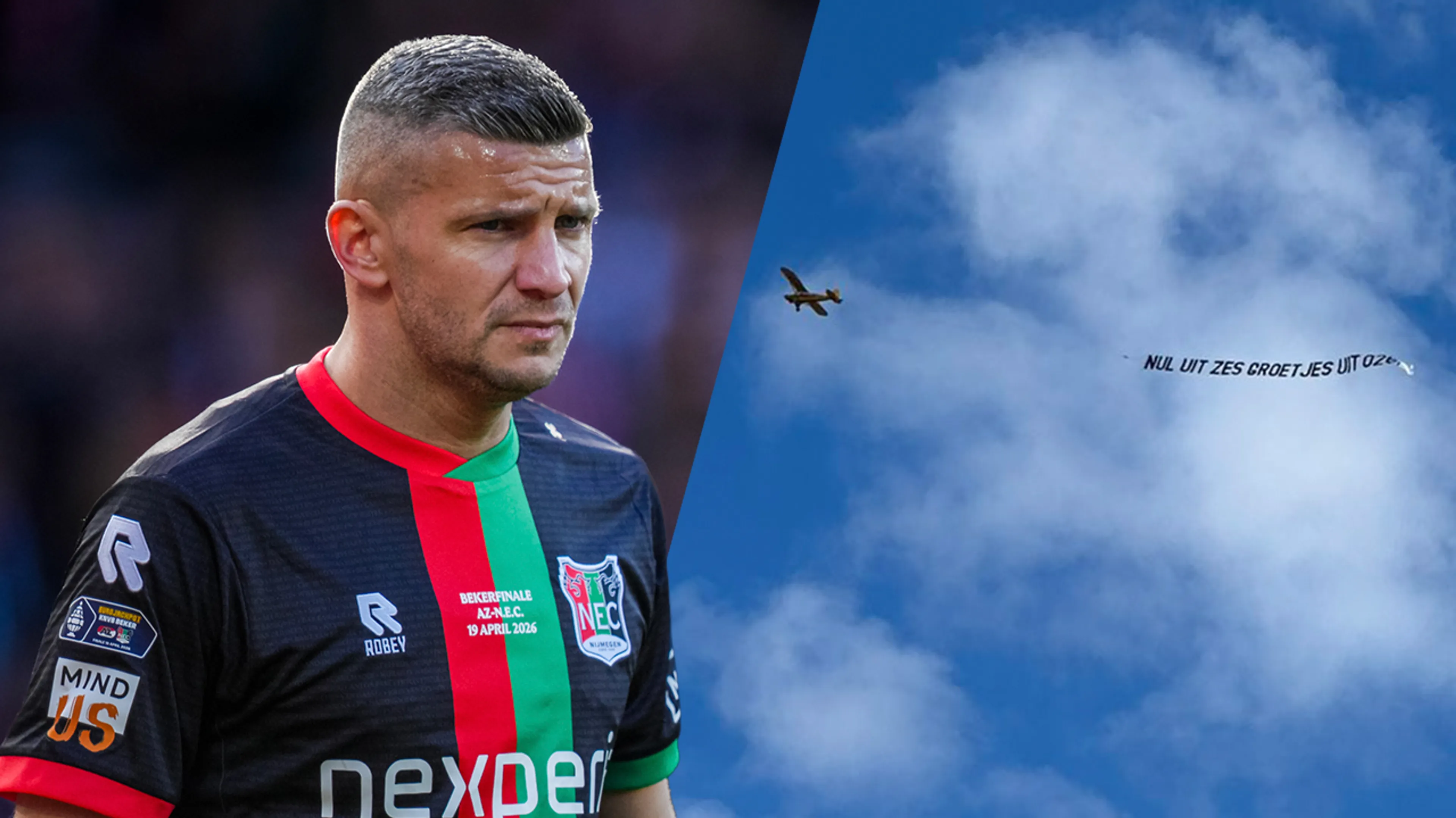 Vitesse-fans treiteren NEC'ers met vliegtuigje boven Nijmegen na verloren bekerfinale