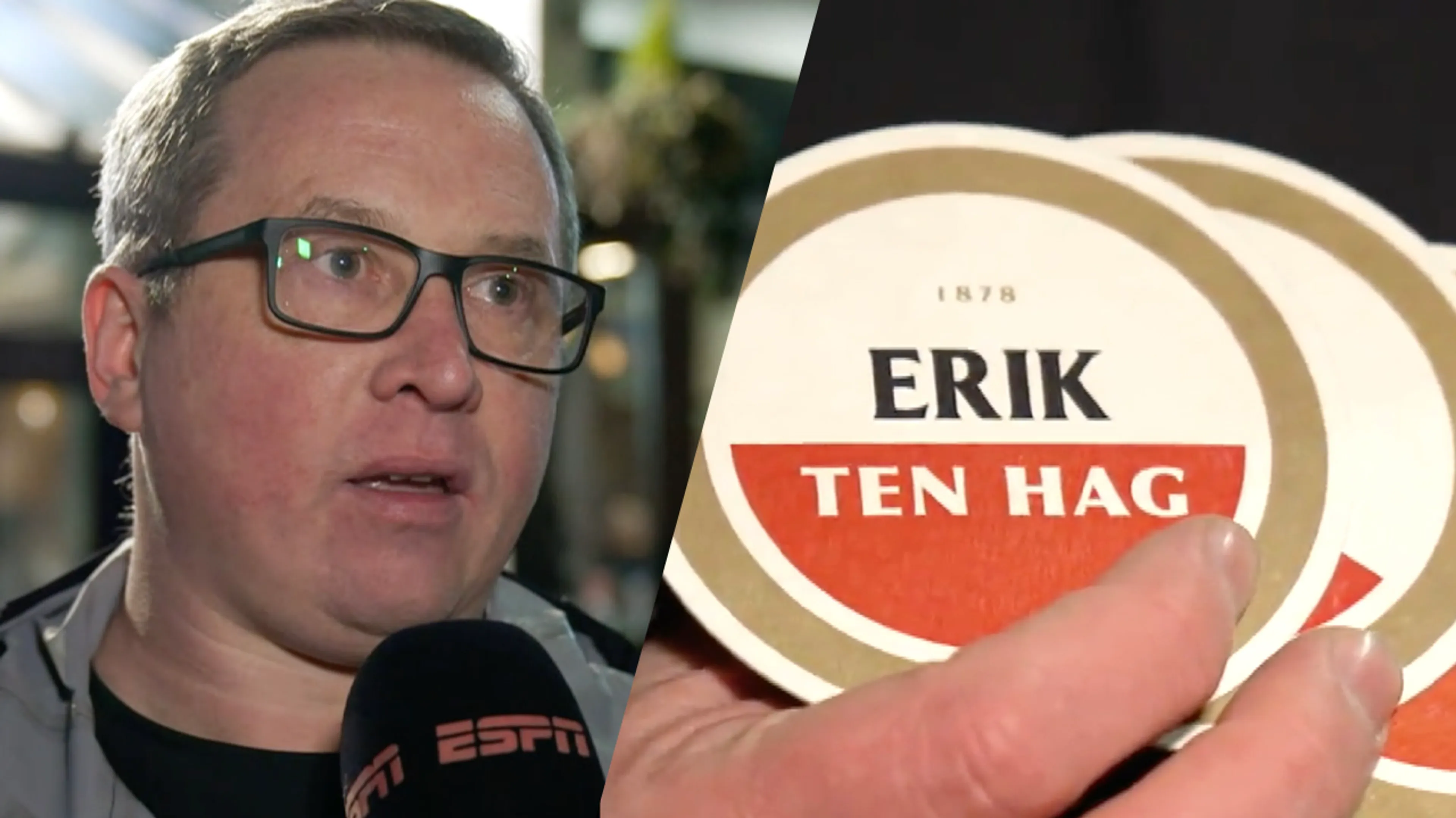 Video: Erik ten Hag immens populair in Manchester: 'Supporter ontwerpt Ten Hag-bierviltjes'