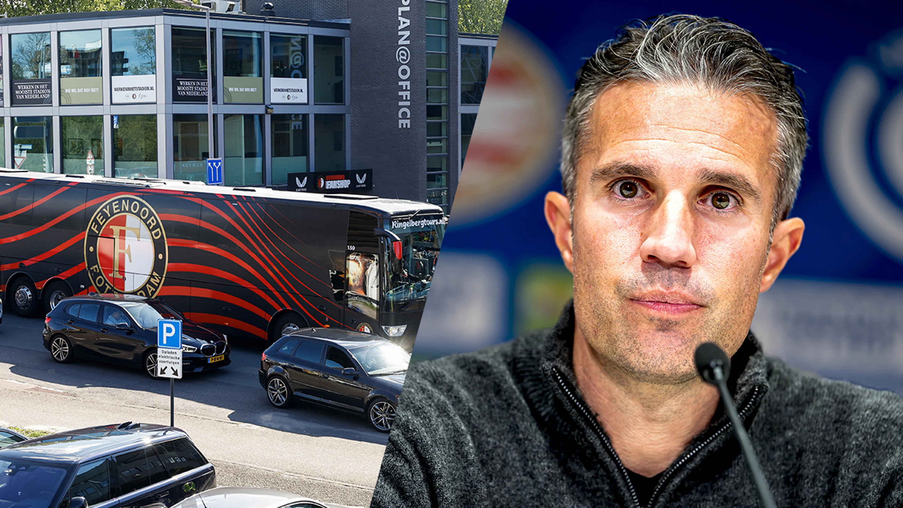 Feyenoord-supporters wachten vergeefs op spelersbus na afgang bij PSV