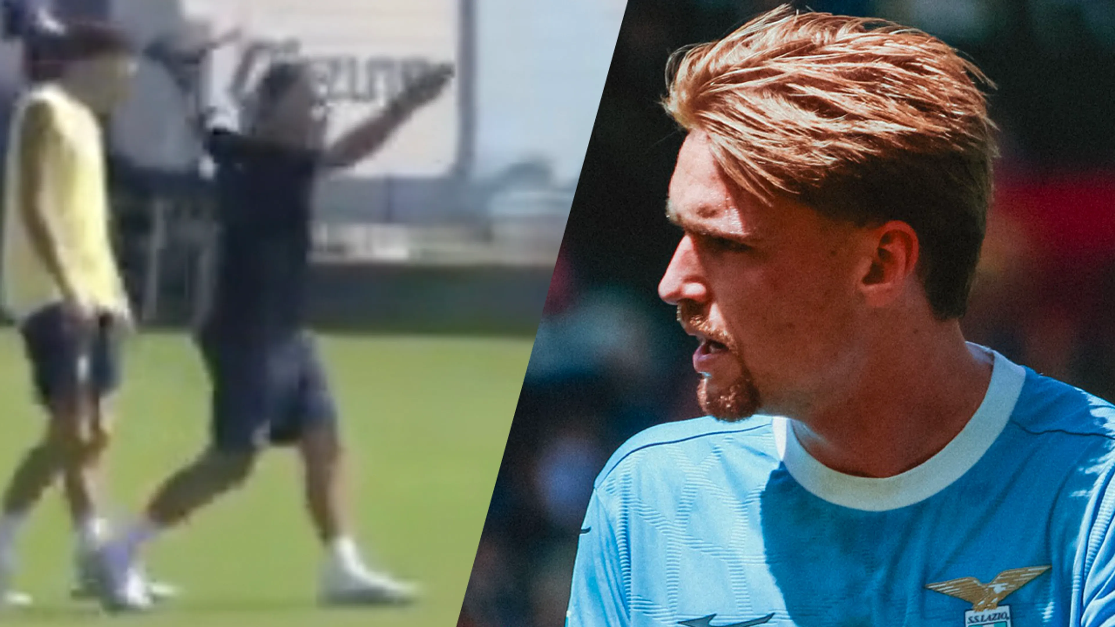 Zo is de clash tussen Kenneth Taylor en Gennaro Gattuso op de training van Lazio afgelopen