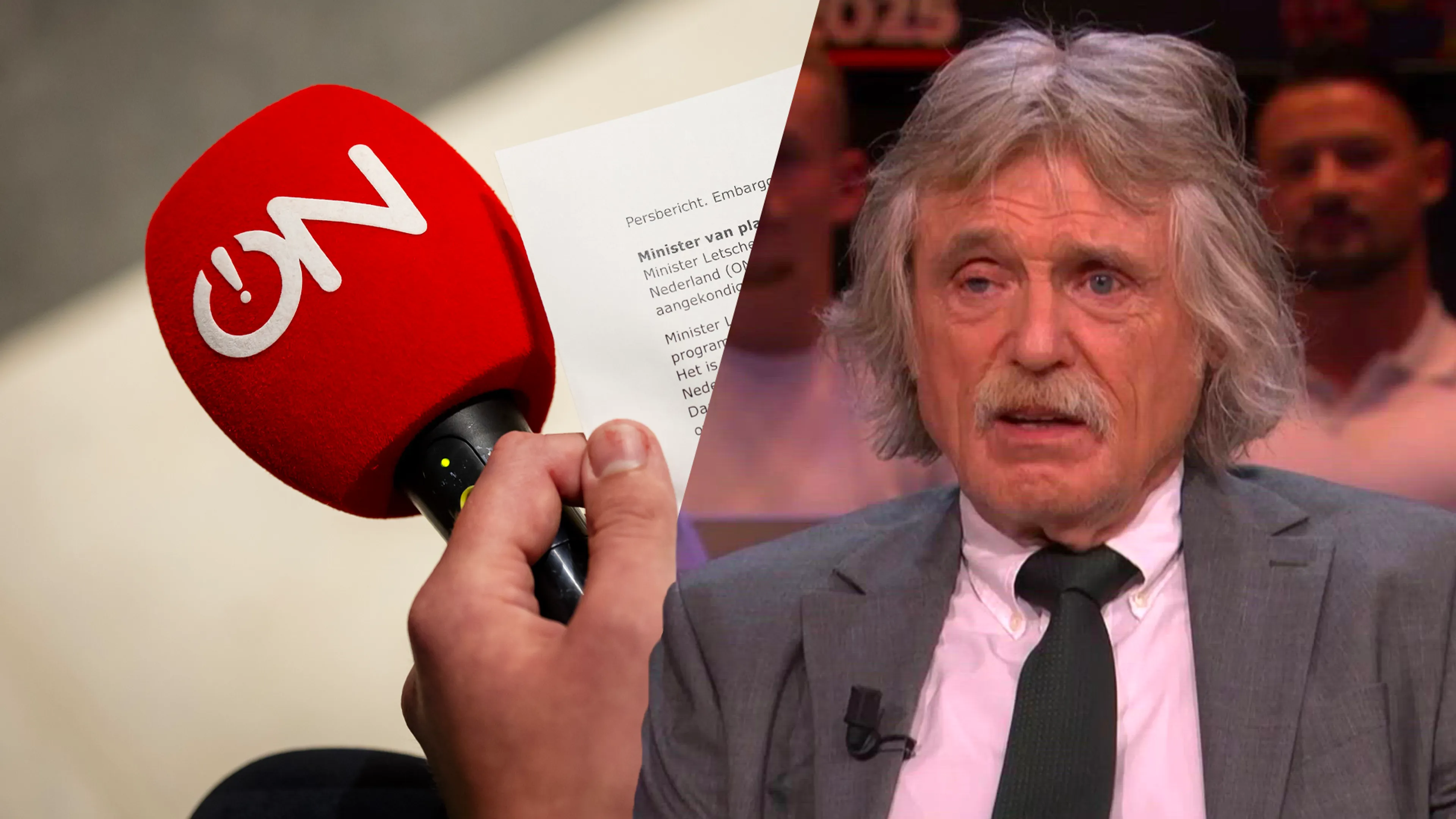 Johan Derksen reageert op voorgenomen besluit om licentie Ongehoord Nederland in te trekken