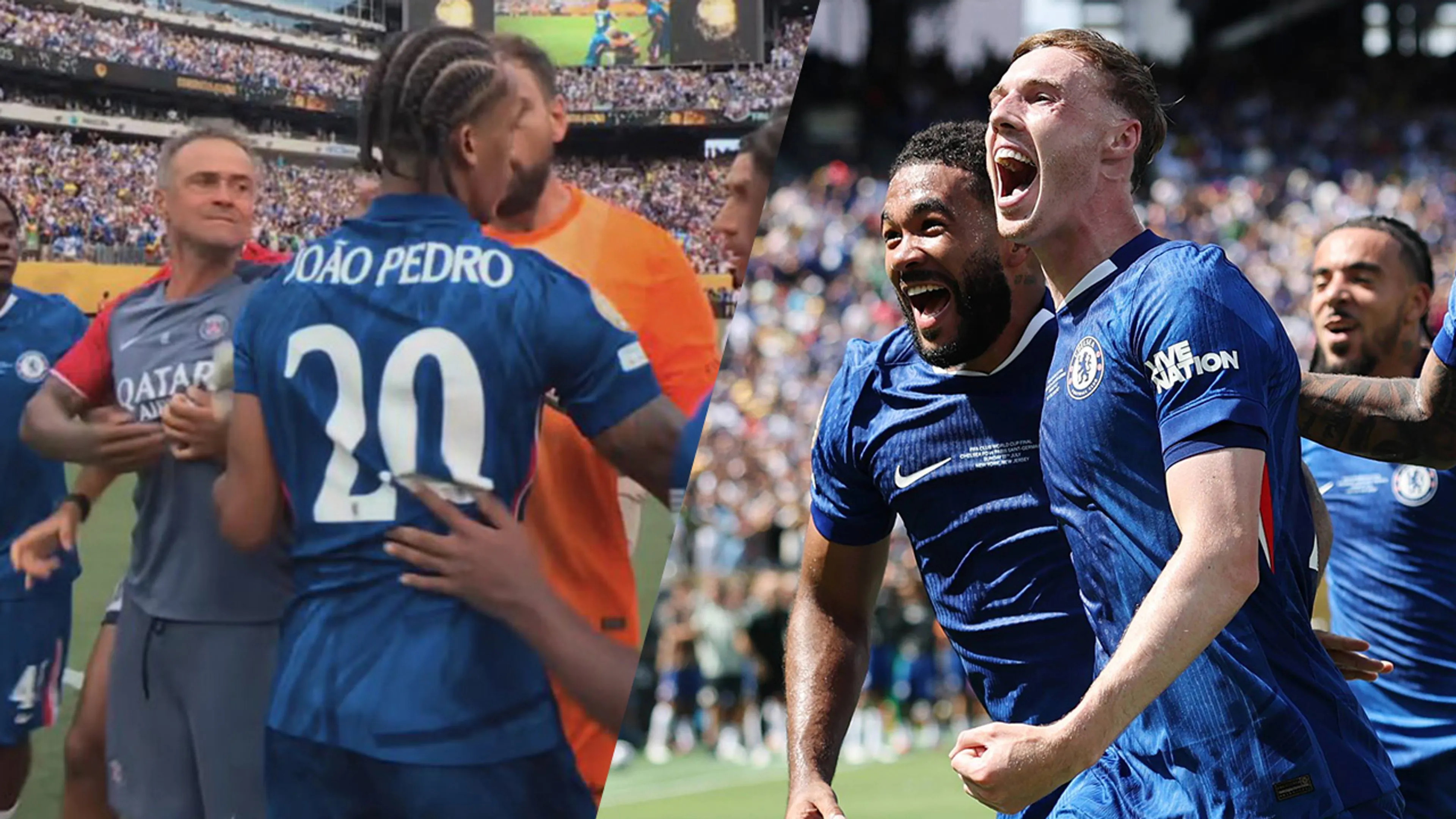 Chelsea wint WK voor clubs; PSG-coach Enrique grijpt Pedro na afloop bij de keel