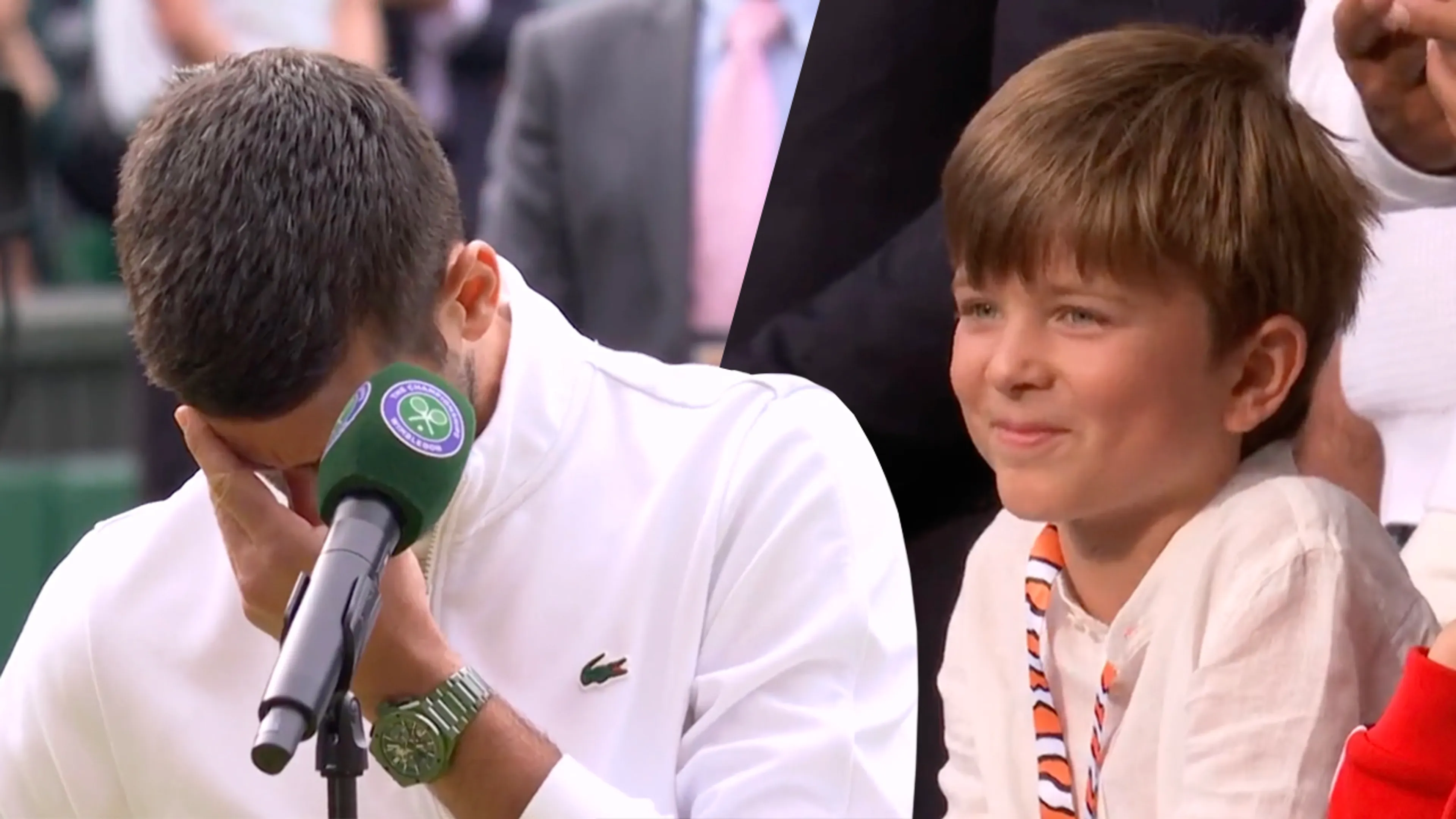 Video: Djokovic barst in tranen uit tijdens speech na verloren Wimbledon-finale