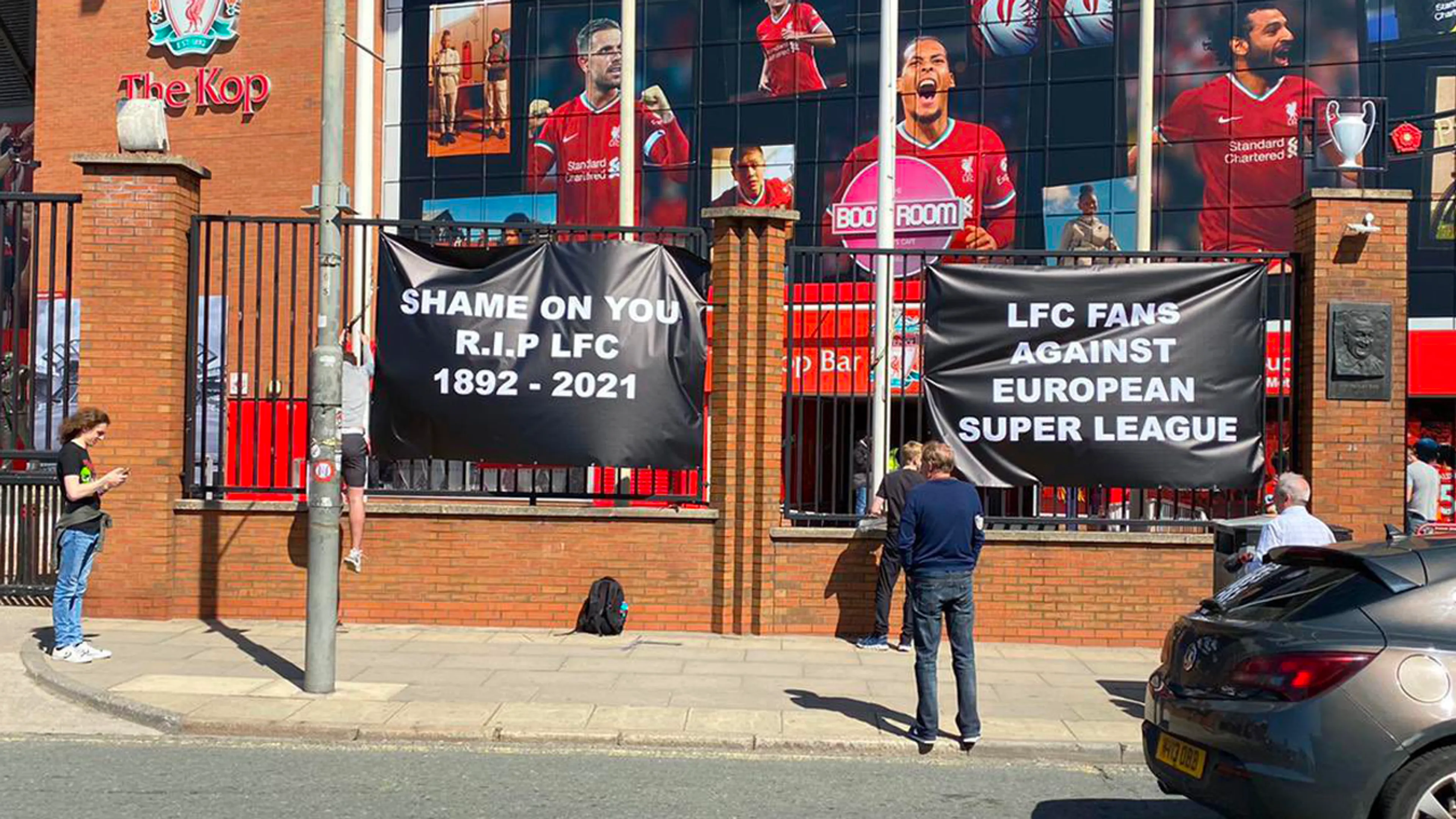 Liverpool-fans spreken zich uit tegen Super League: 'Shame on you'
