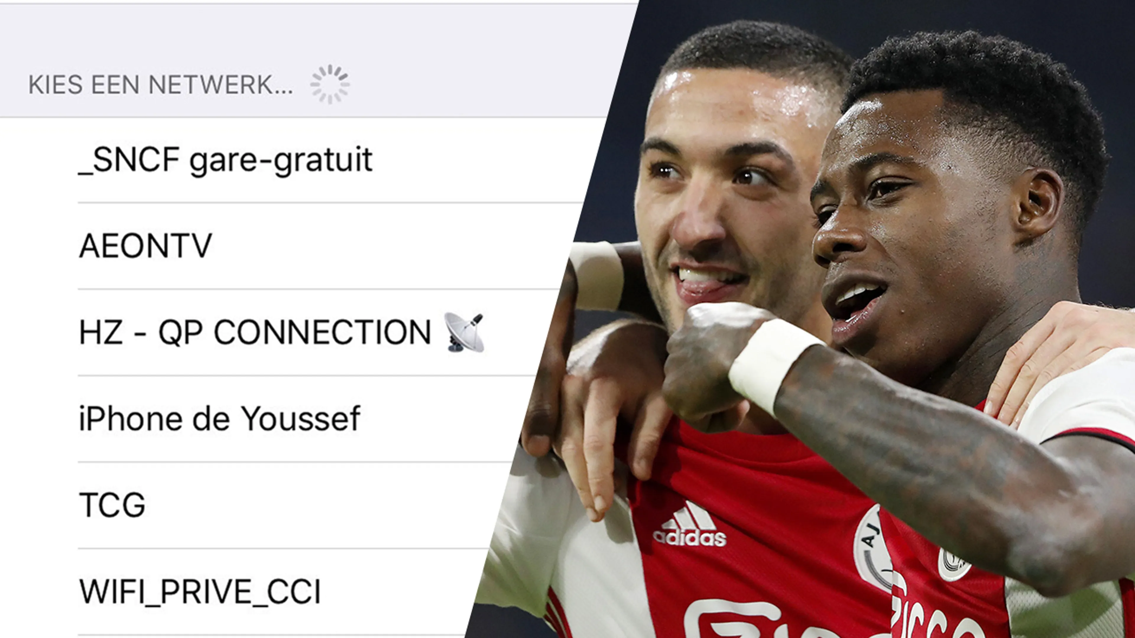 Ziyech en Promes onthullen eigen wifi-netwerk na goal tegen Lille