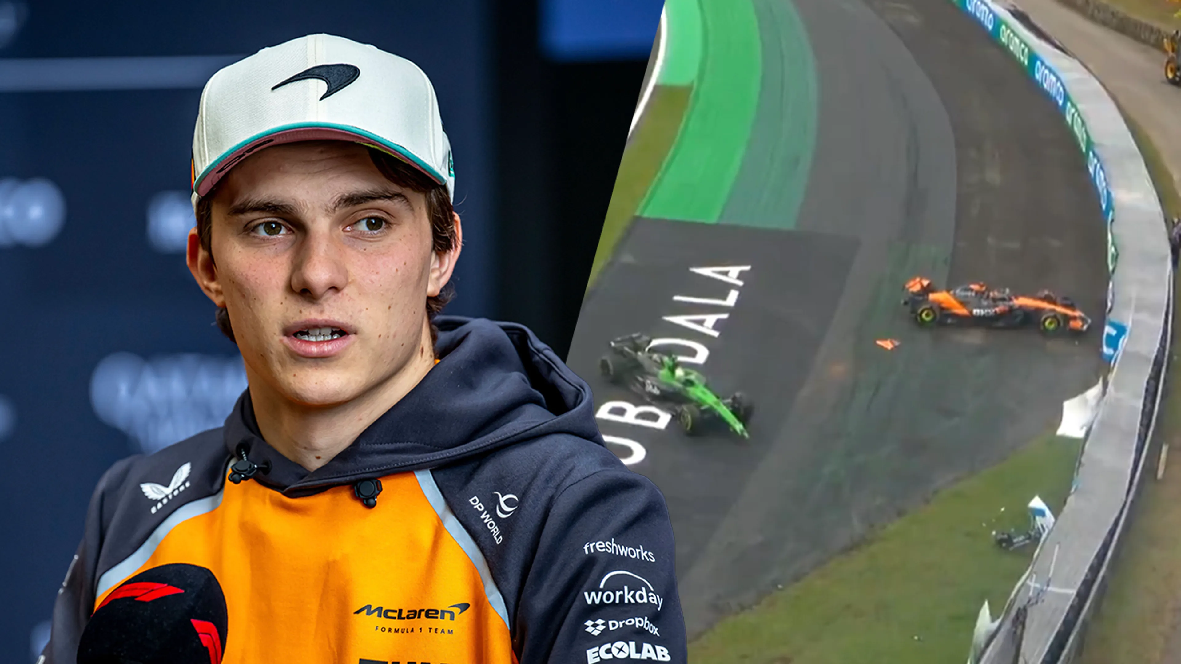 Video: Sprintrace Brazilië stilgelegd na crash Oscar Piastri