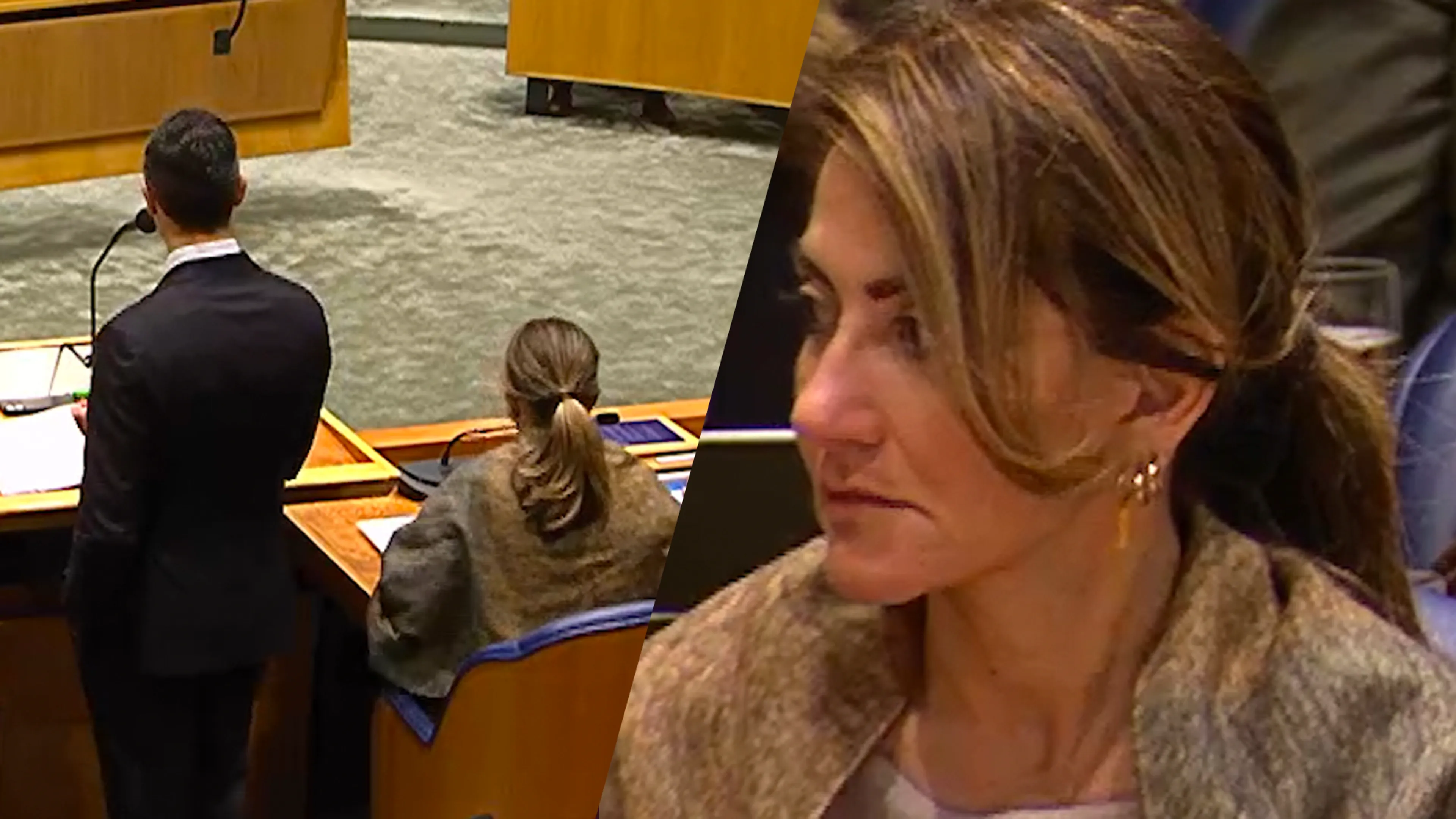 Video: Dilan Yesilgöz heeft volume van telefoon aanstaan en schrikt zich rot van geluidje