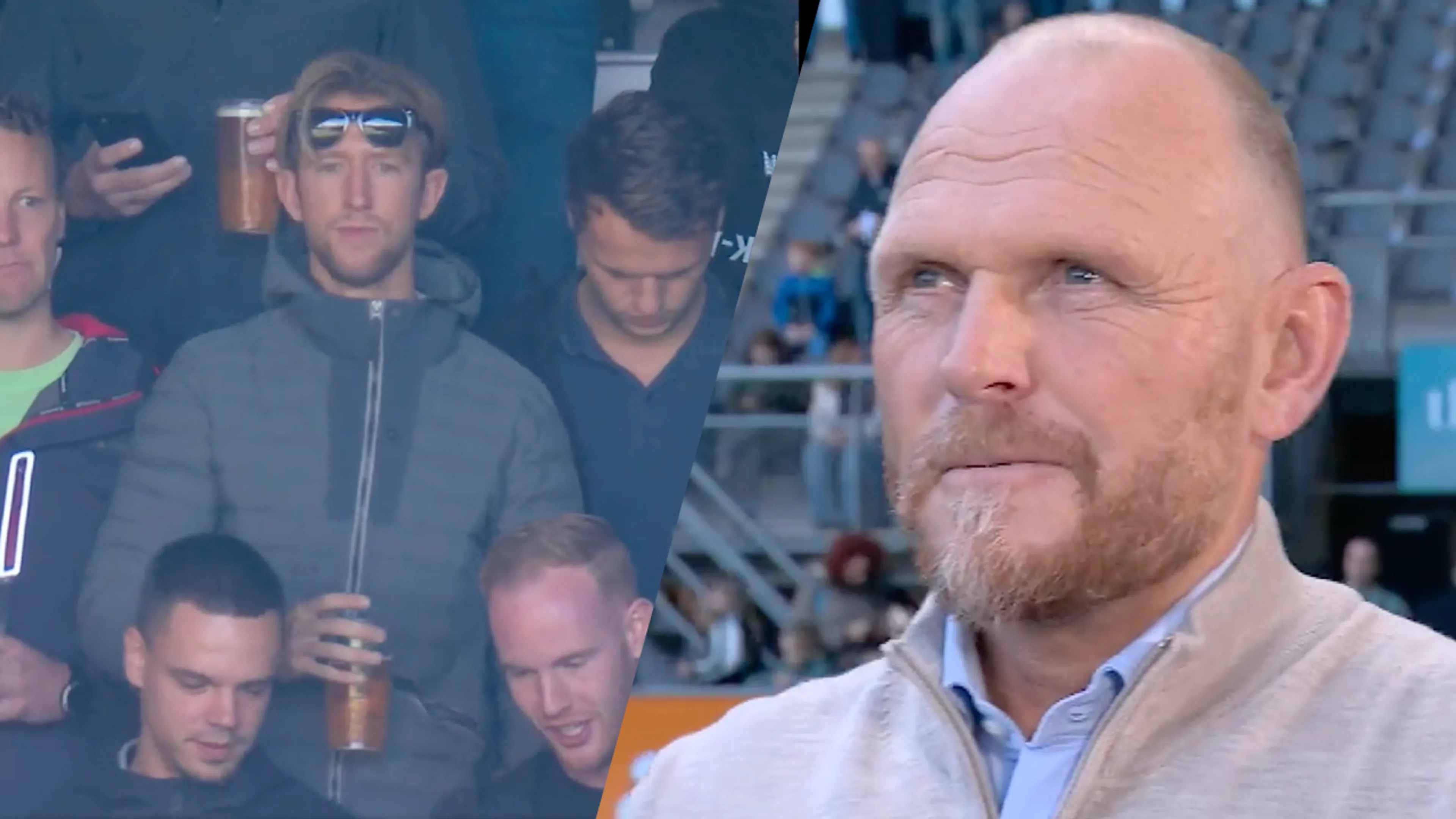 Joseph Oosting ziet Michel Vlap tussen uitfans: 'Is dat bier?'