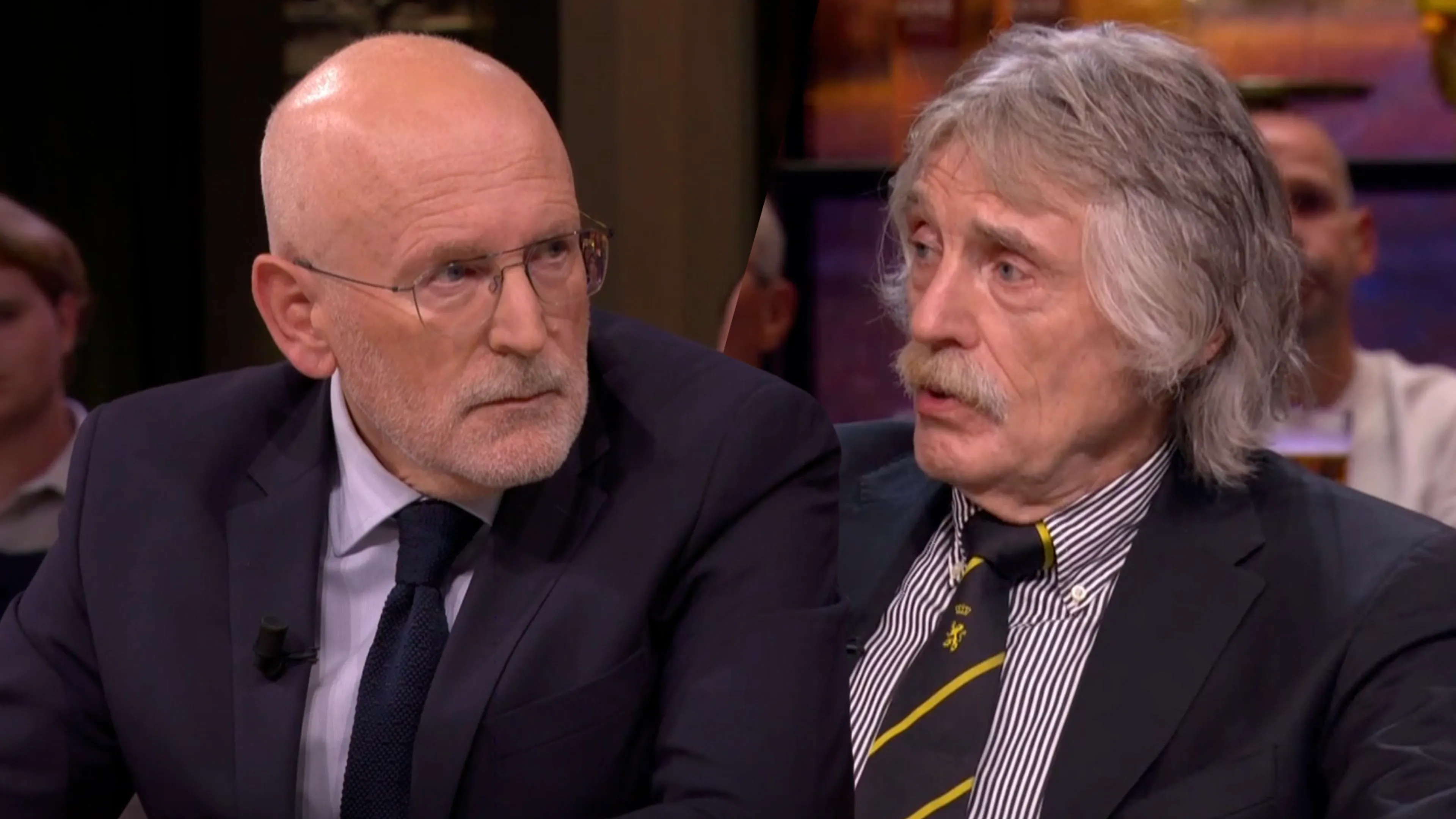 Johan Derksen tegen Frans Timmermans: 'Jij zet 2,5 miljoen Wilders-stemmers buiten de deur!'