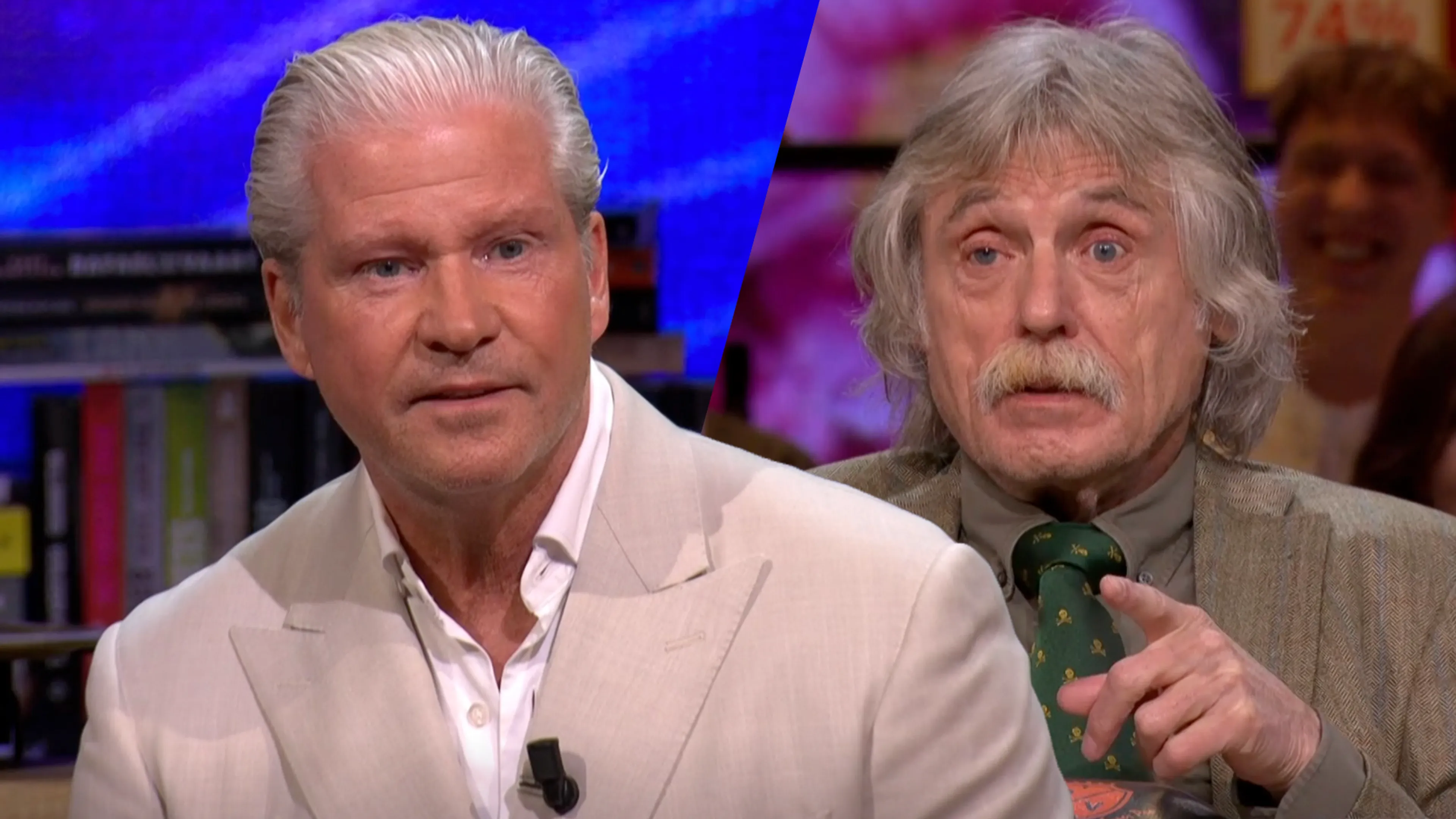 Johan Derksen hoort verhaal over Dries Roelvink: 'Zo'n man wil ik niet aan de bar hebben!'