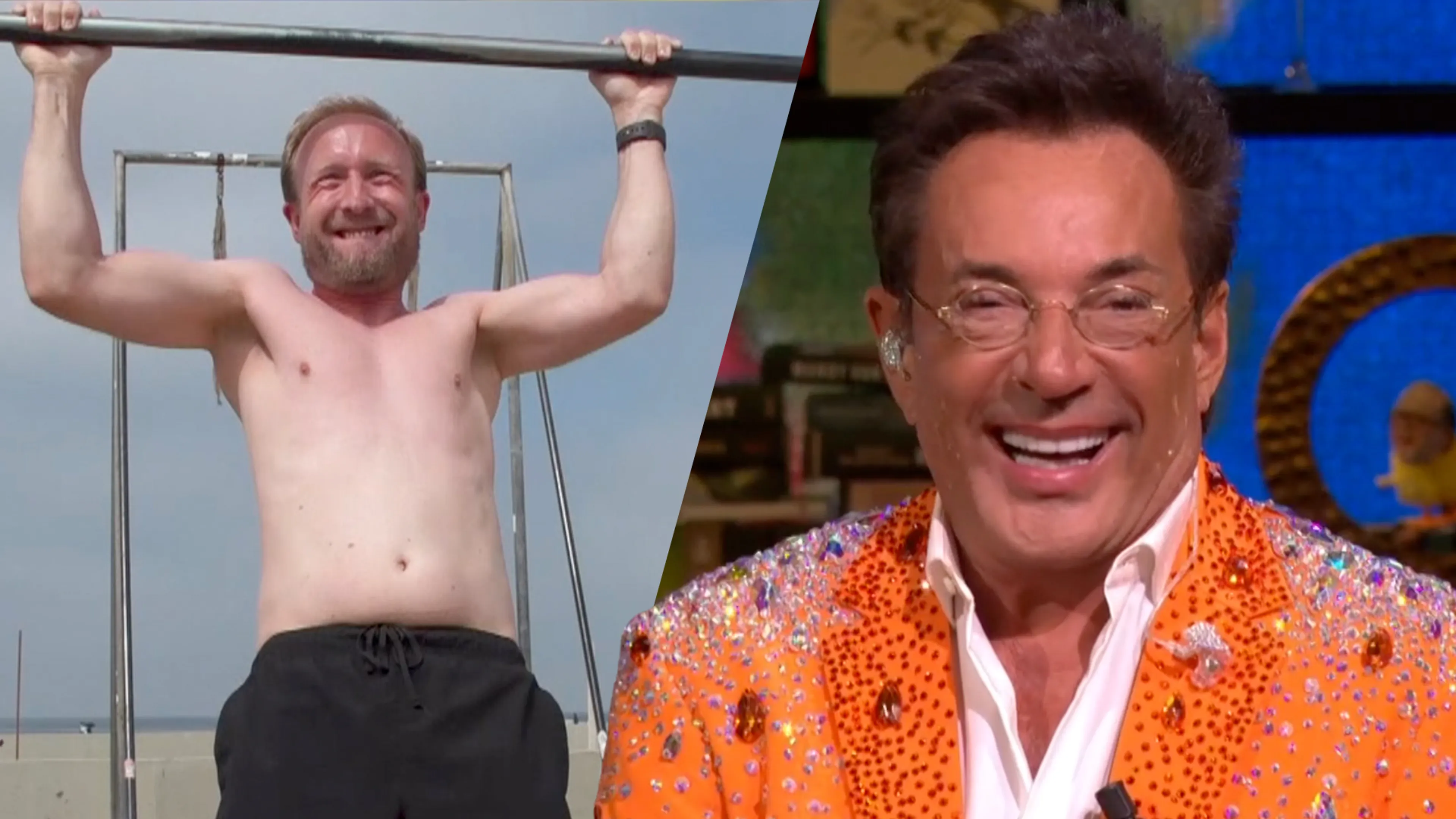 Gerard Joling ziet shirtloze Raymond Mens: 'Ik wist niet dat je helemaal in het gips kon!'
