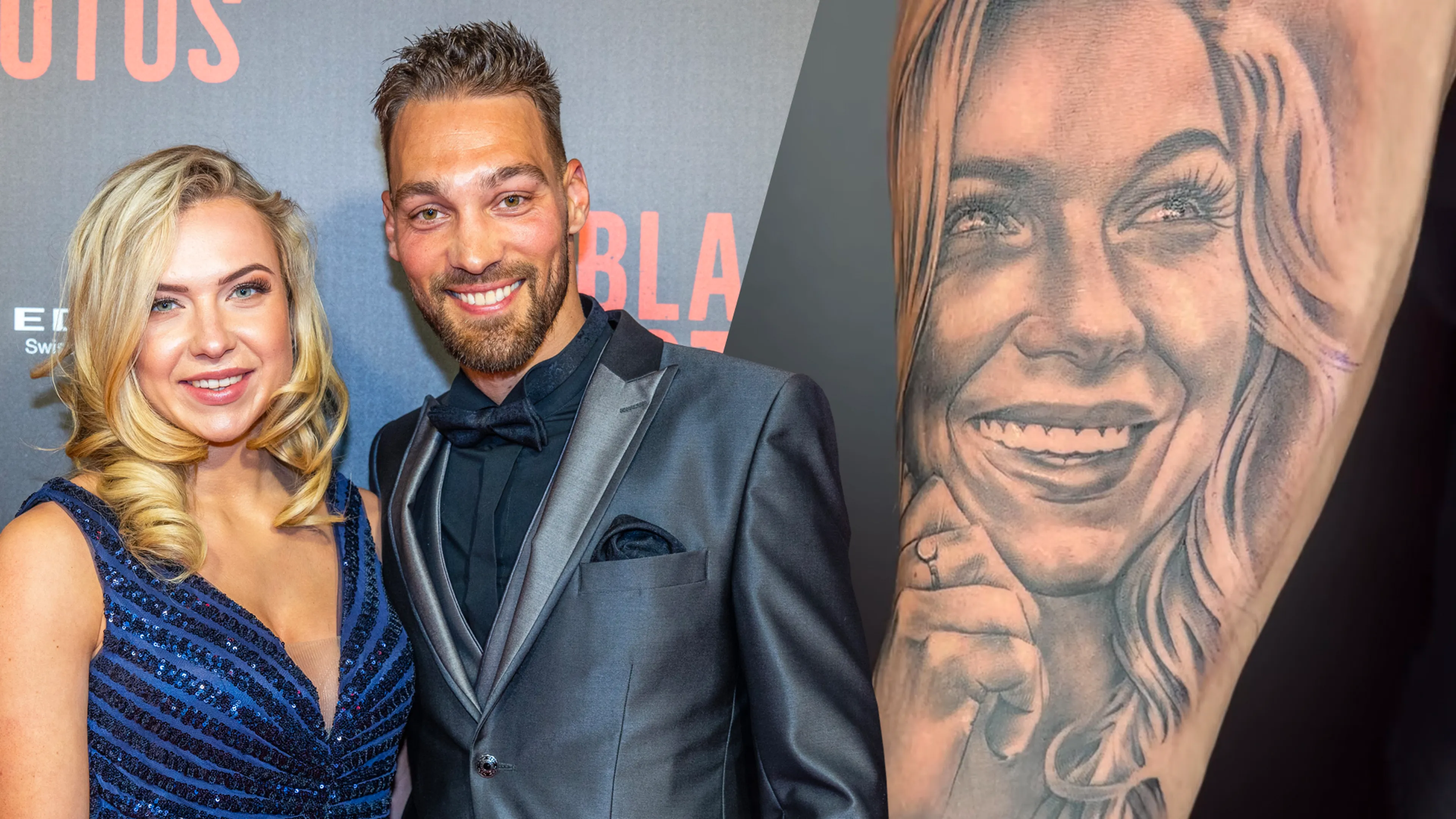 Schaatser Kjeld Nuis laat enorm portret van vriendin Joy Beune op onderarm tatoeëren