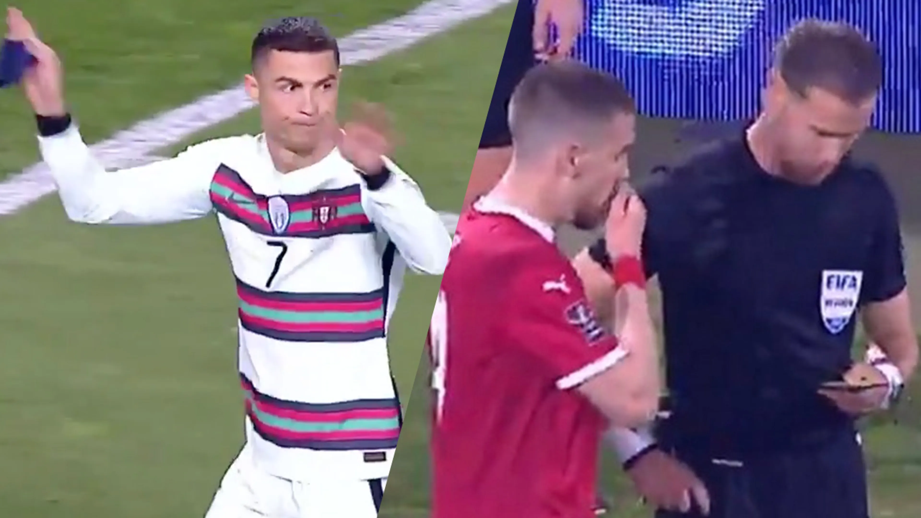 VIDEO: Ronaldo is woest op Makkelie en stapt van veld