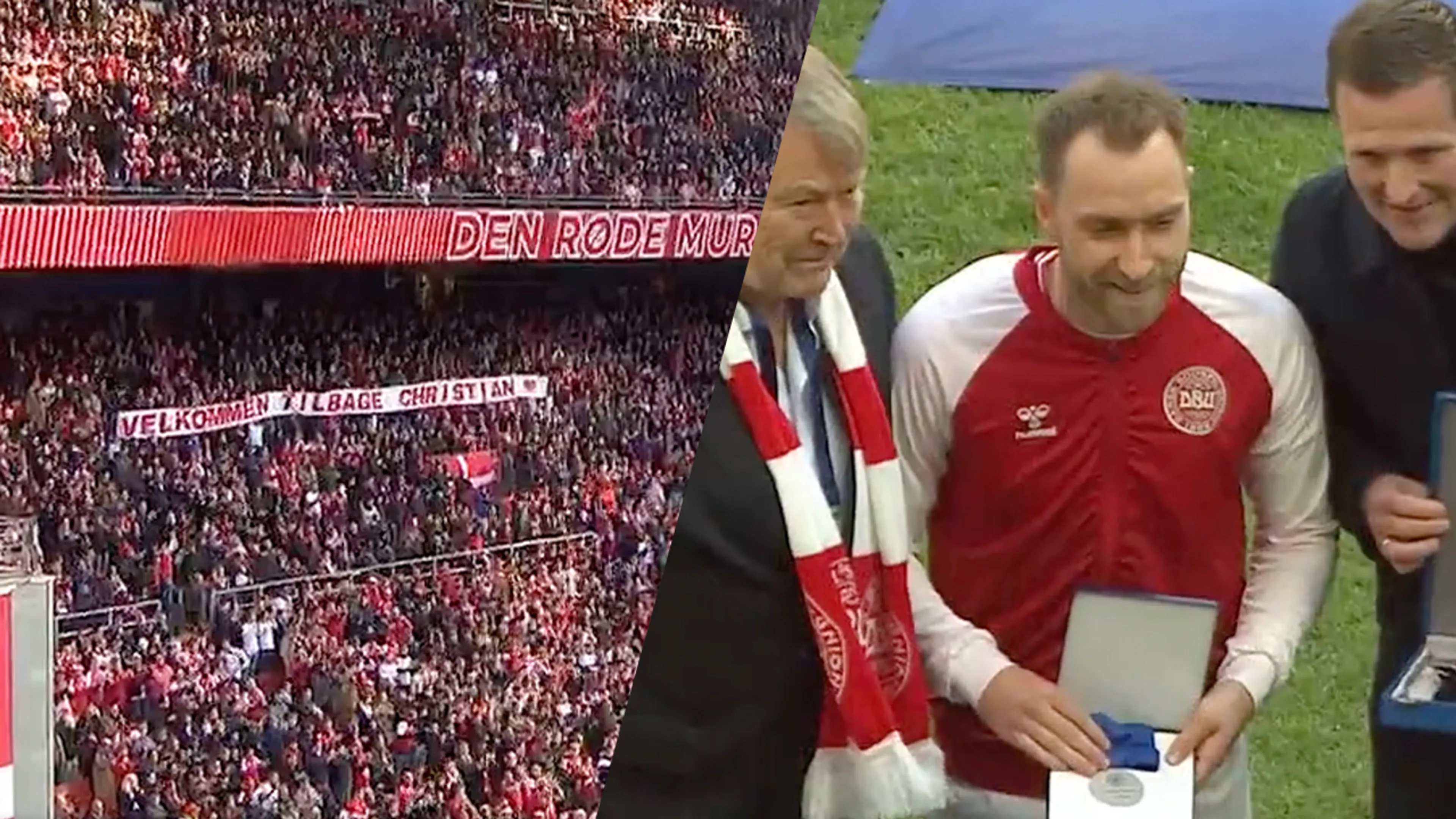 VIDEO: Christian Eriksen krijgt warm welkom in stadion van hartstilstand