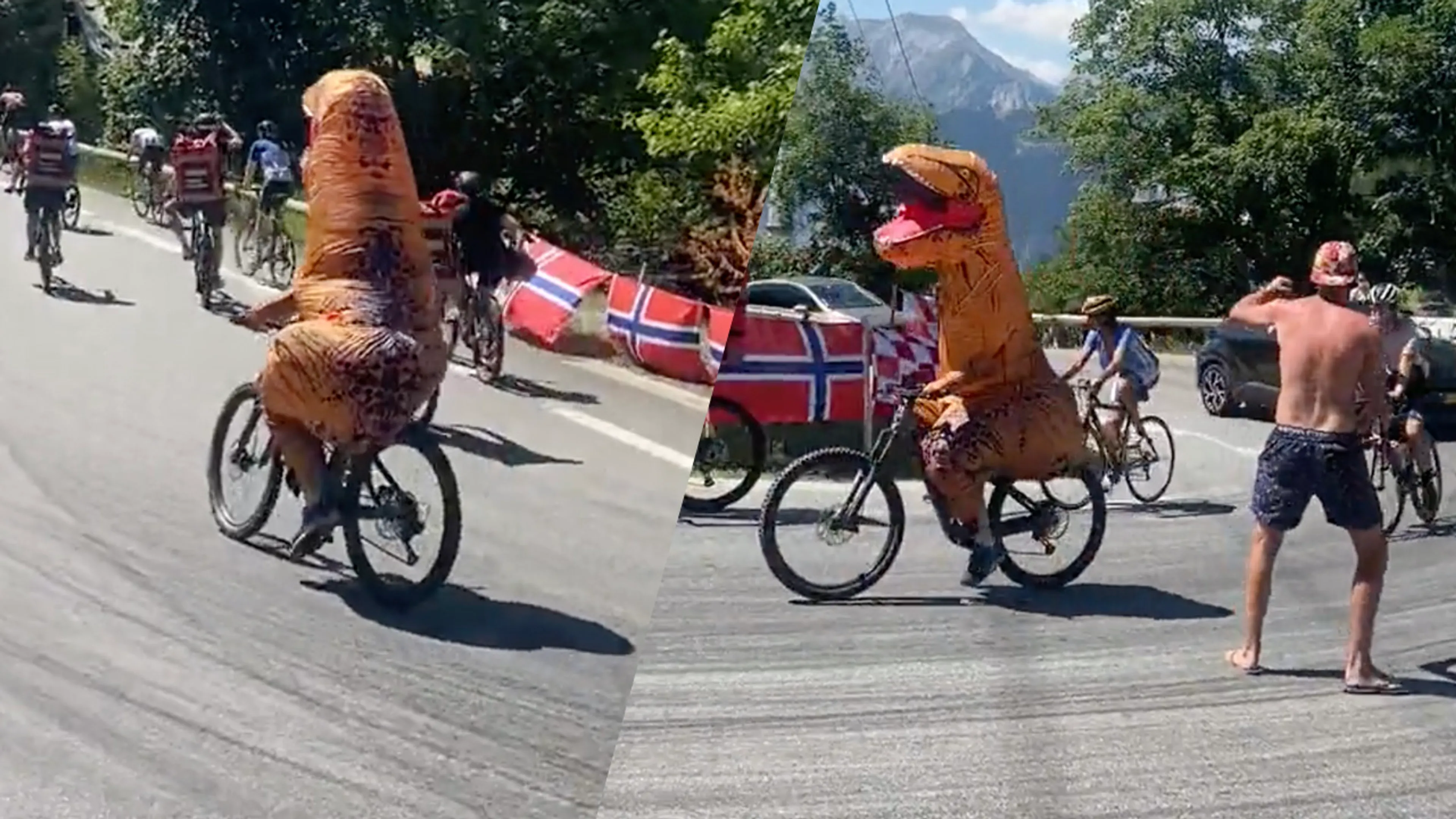 Ondertussen op Alpe d'Huez... 🤣
