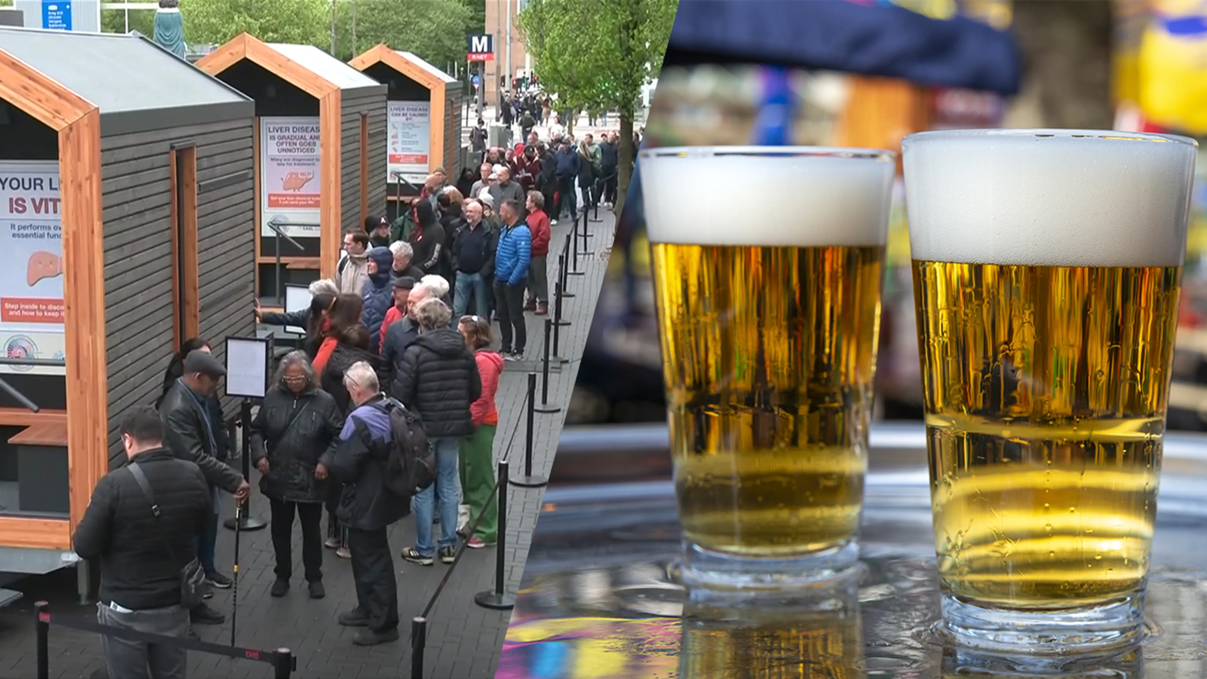 Flinke rij voor gratis levertest in Amsterdam: 'We drinken in Nederland te veel!'