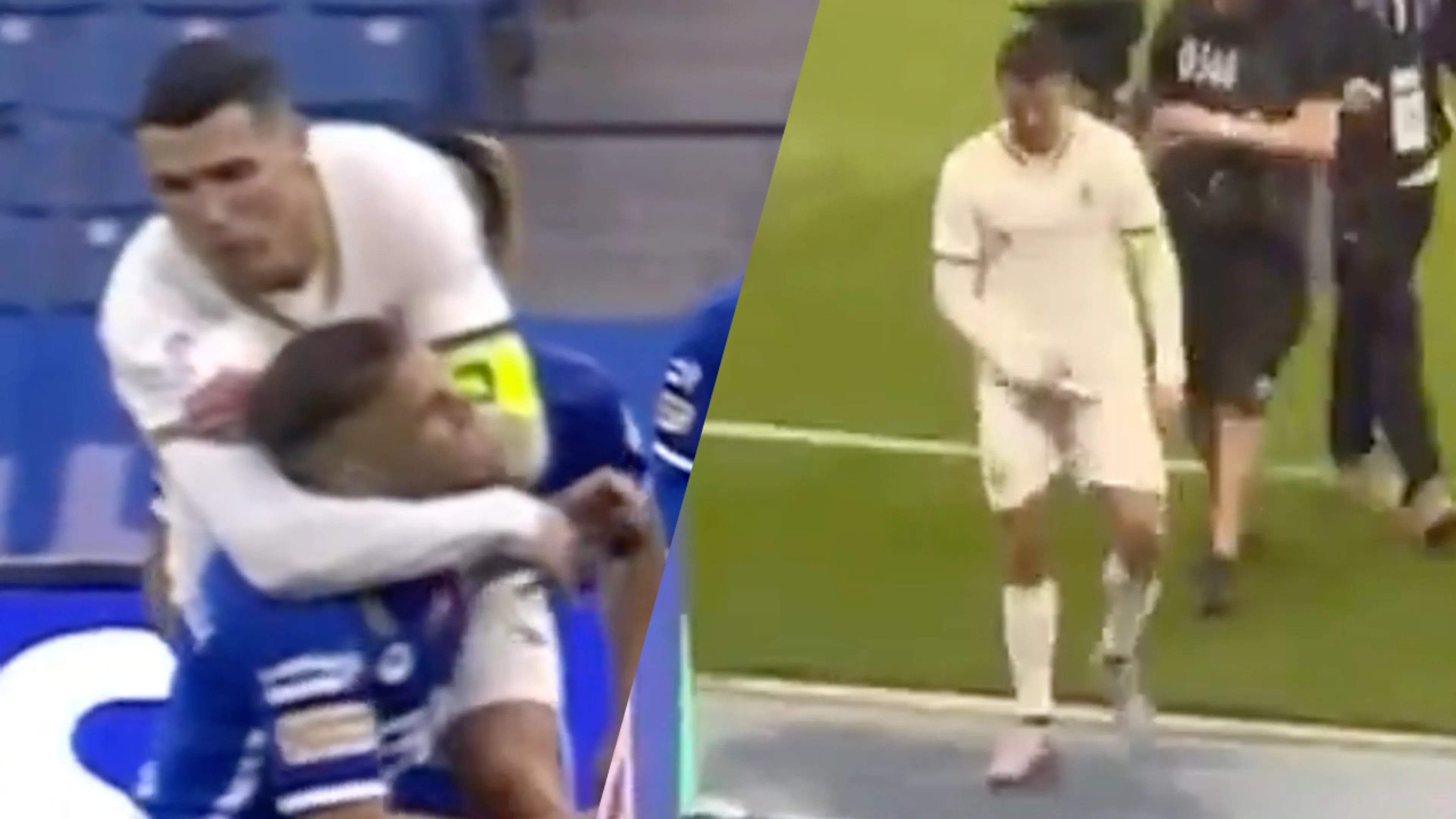 Ronaldo doet judoworp en maakt obsceen gebaar na 'Messi, Messi, Messi' vanaf tribunes