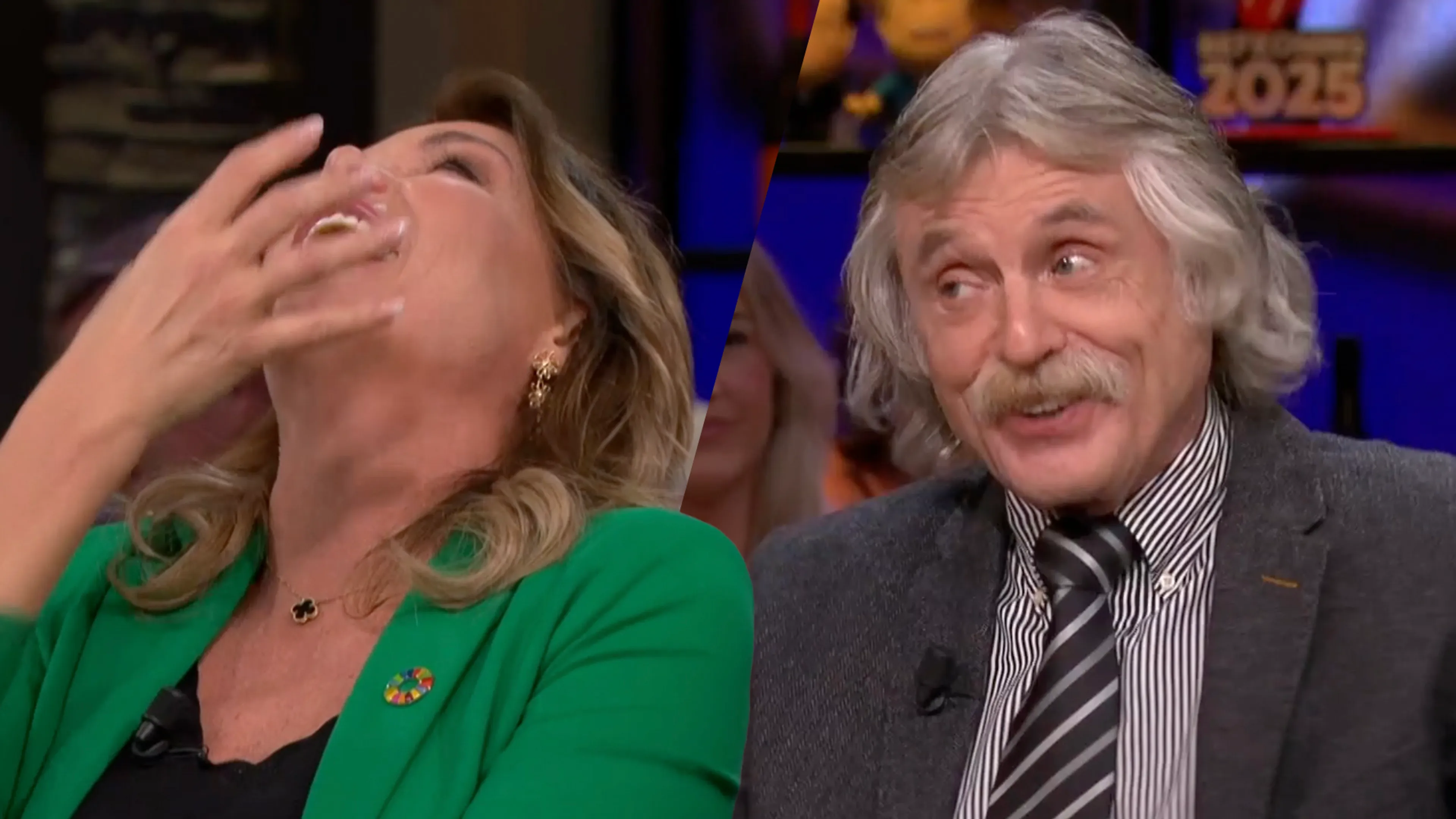 Johan Derksen ontdekt kwaliteit Goedele Liekens en fantaseert: 'Een vrouw die naakt op bed ligt...'